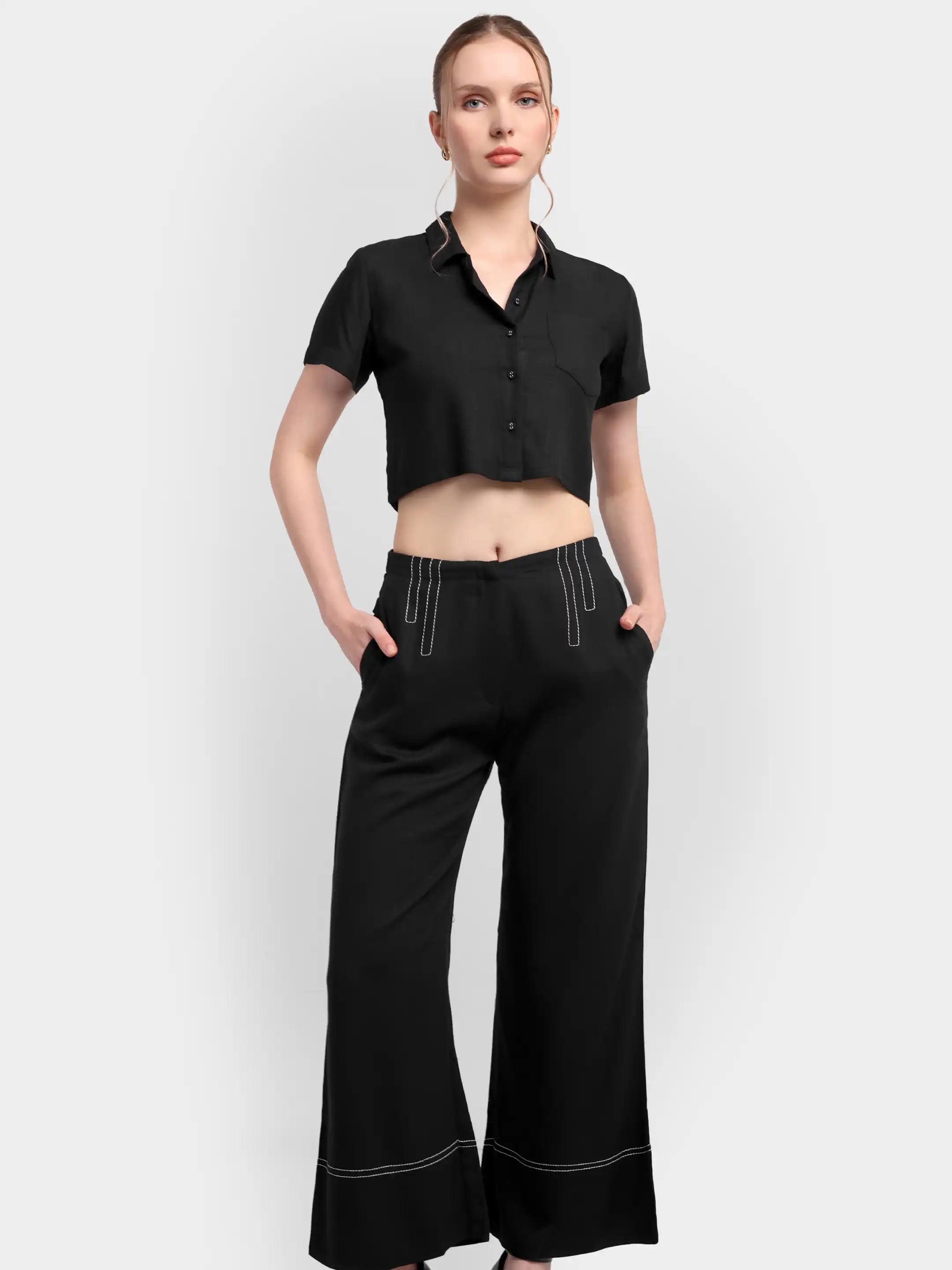 Phoenix 3-Piece Linen Co-ord - Black