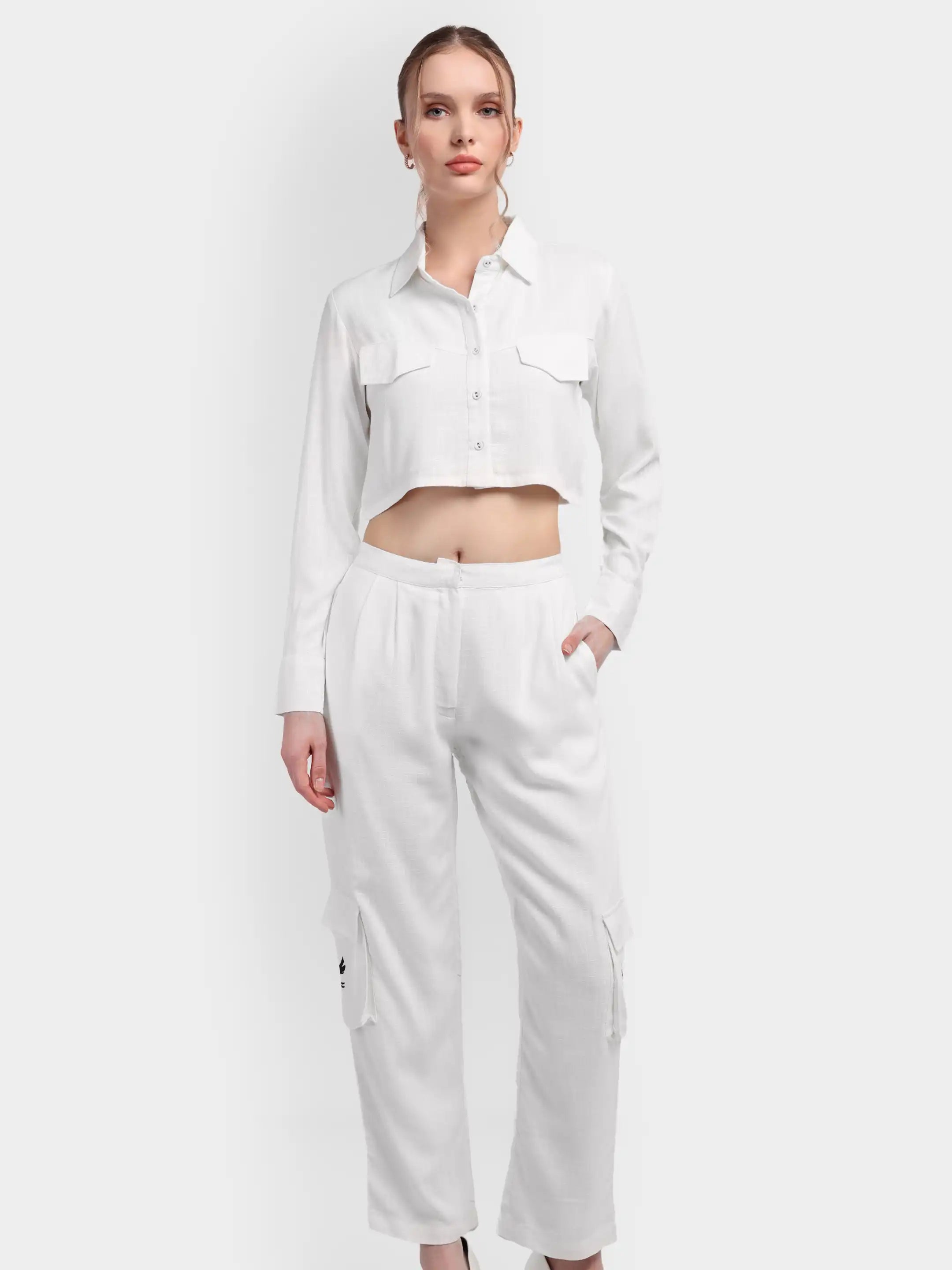 Phoenix Cargo Linen Co-ord - White