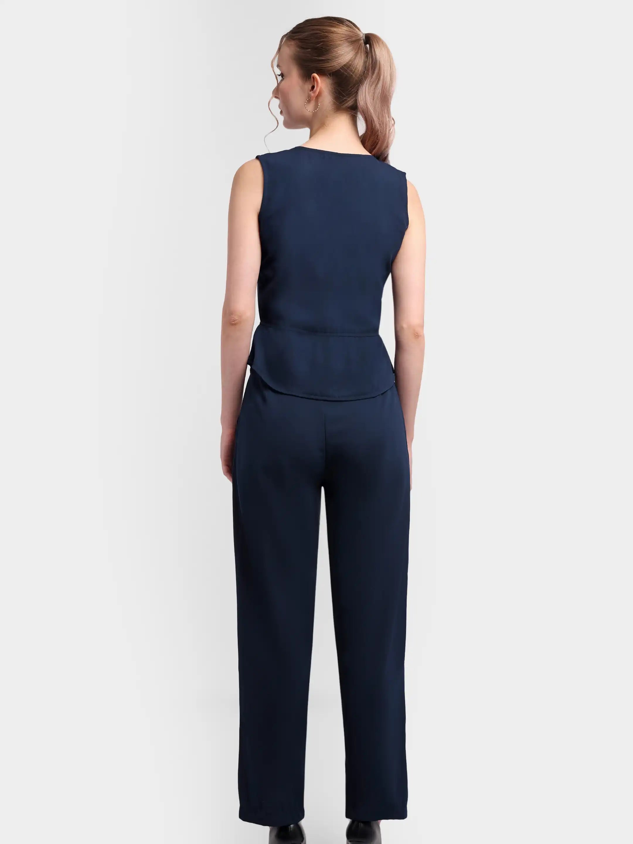 Double-Breasted Co-ord Set - Navy Blue