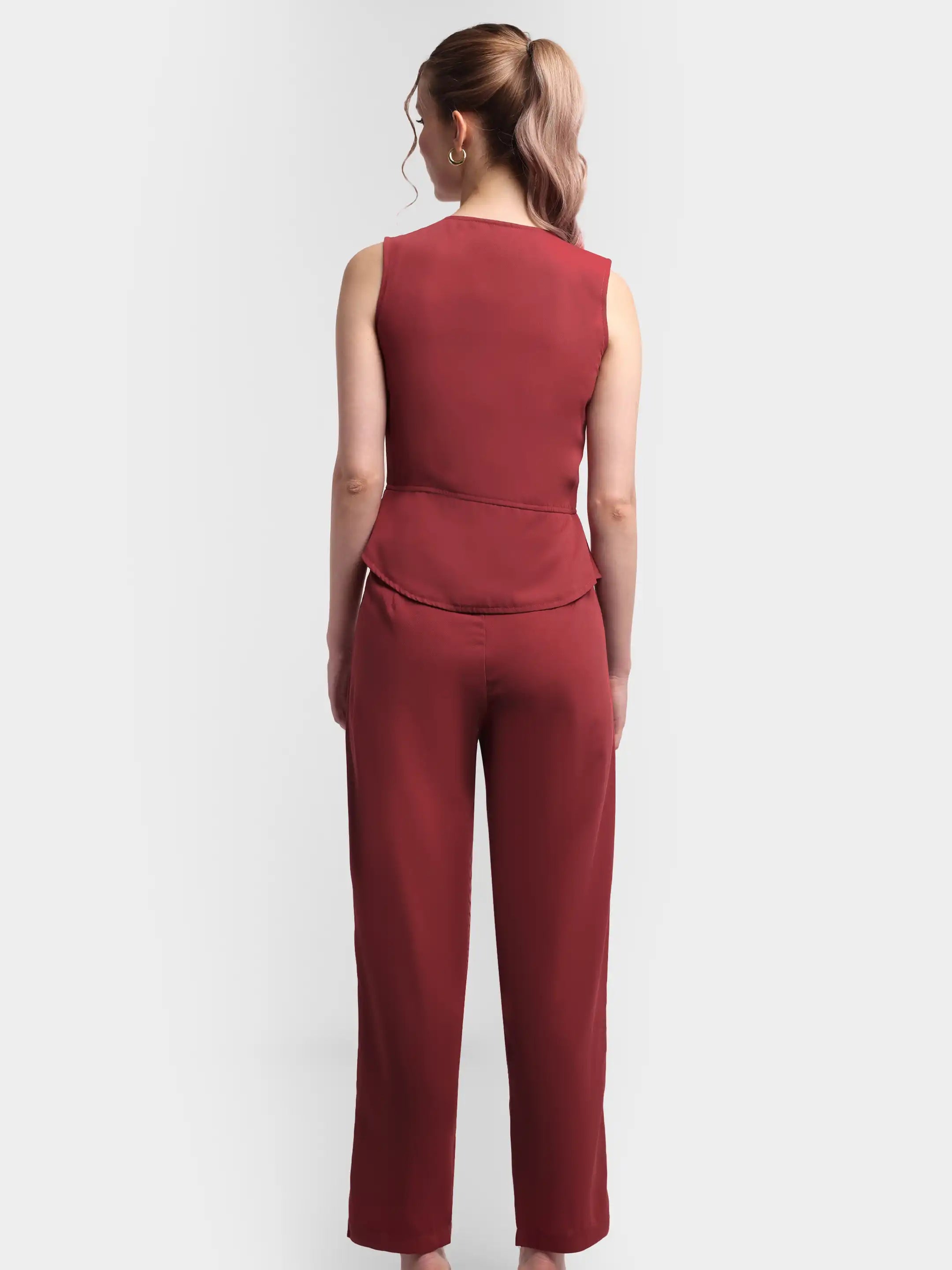 Double-Breasted Co-ord Set - Pastel Red