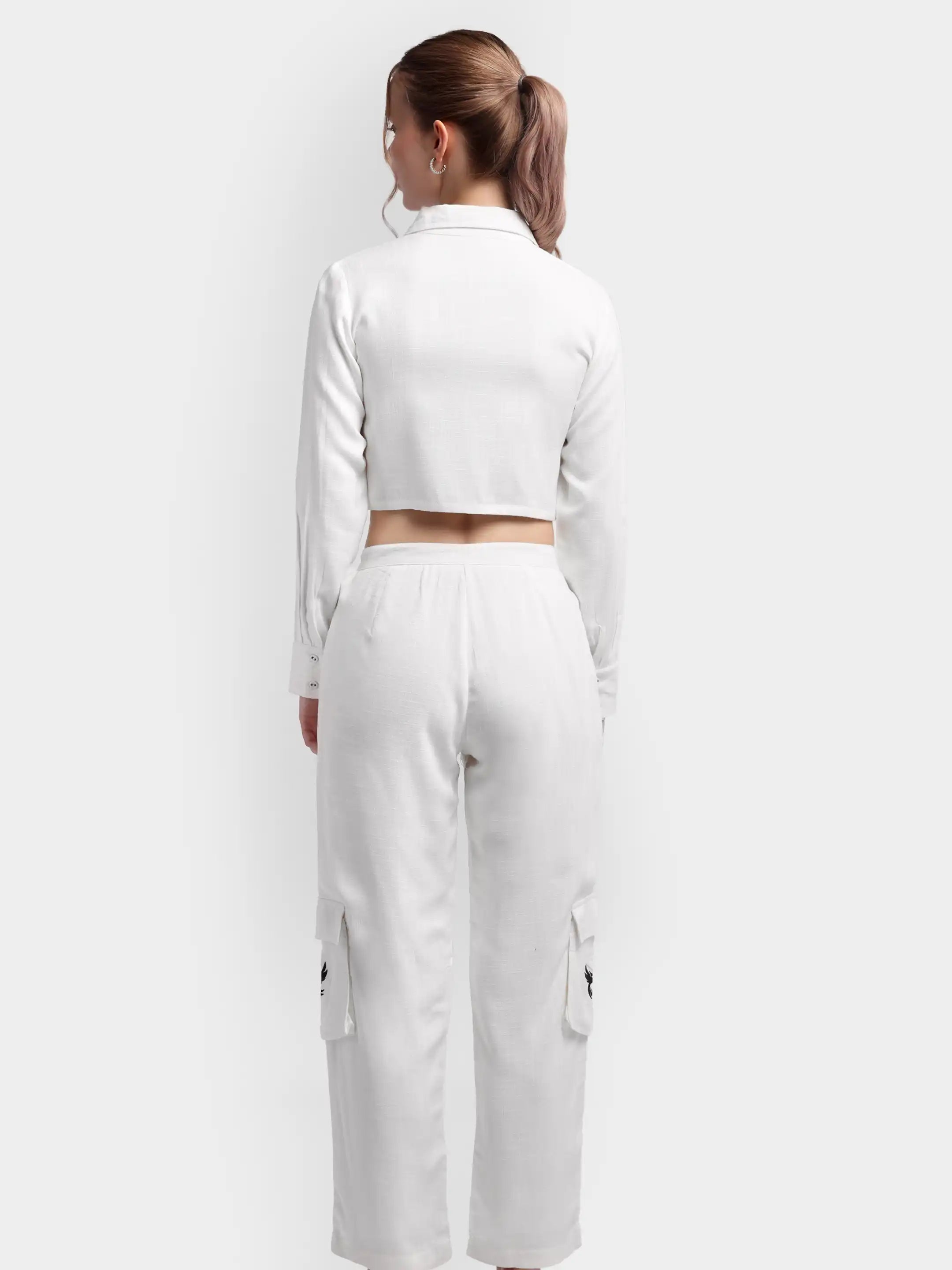 Phoenix Cargo Linen Co-ord - White