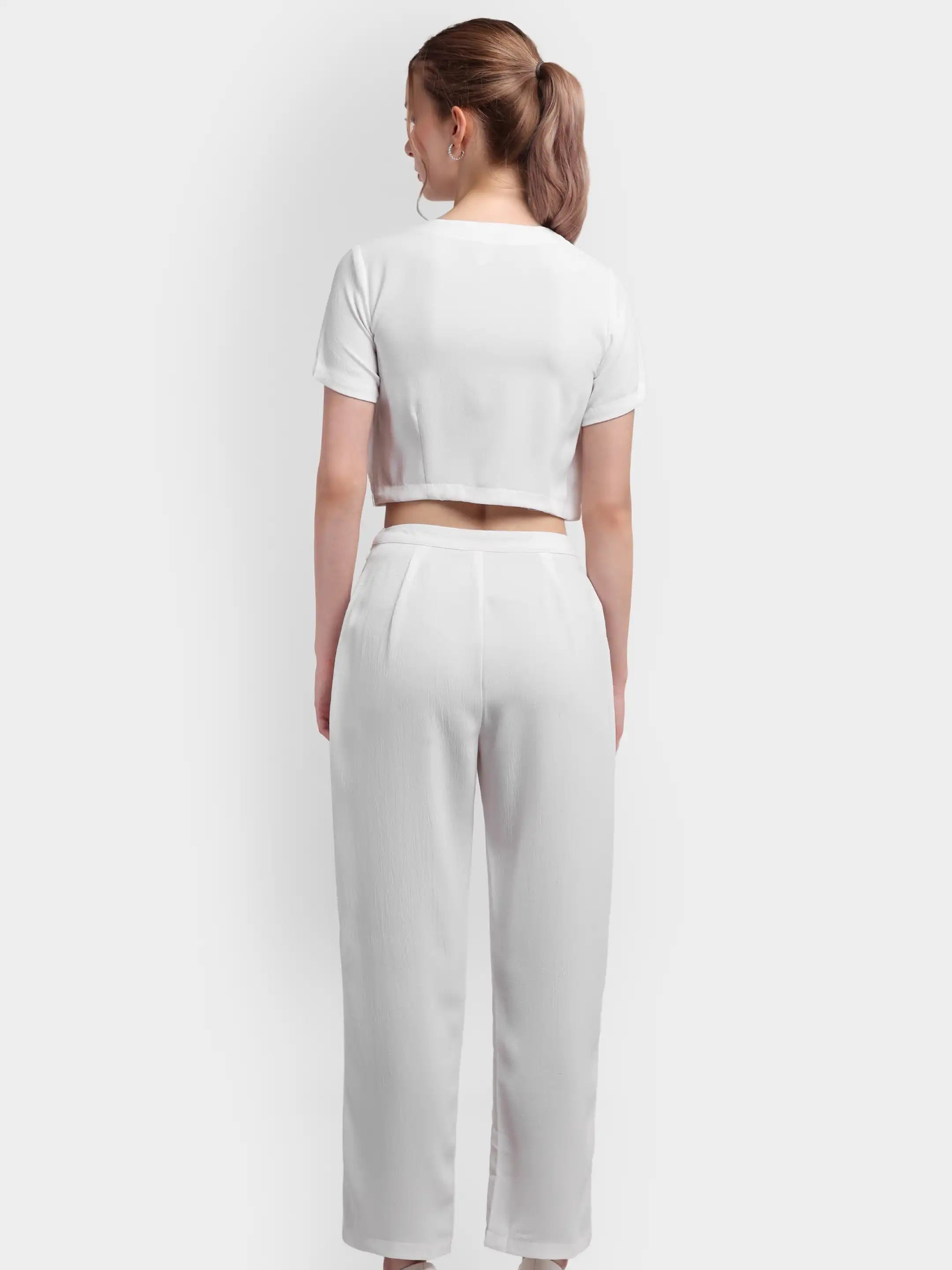 Detailed Bow Co-ord - White