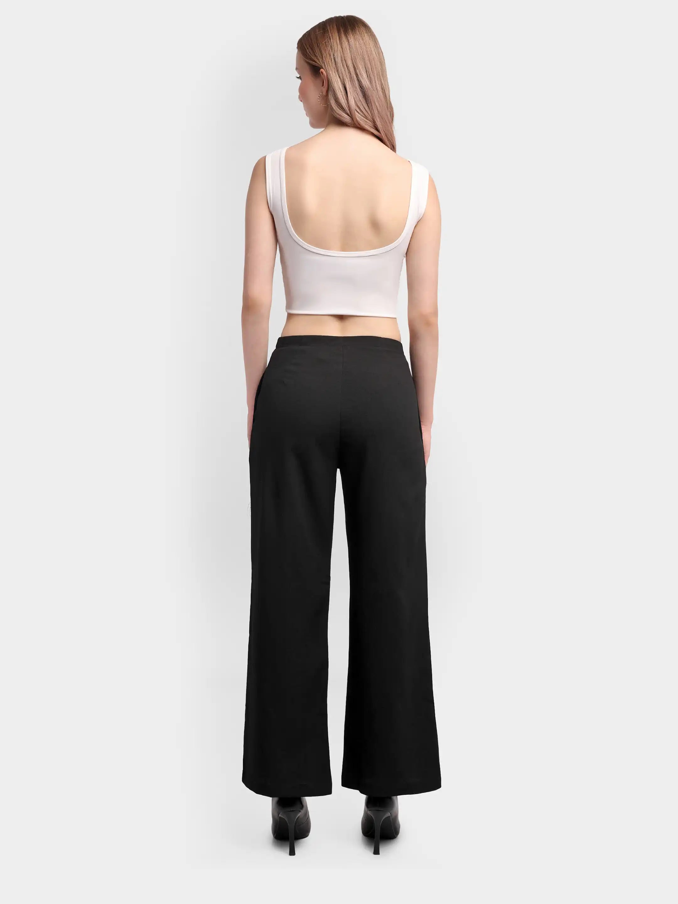 Bubble-Weave Tailored Pants - Black