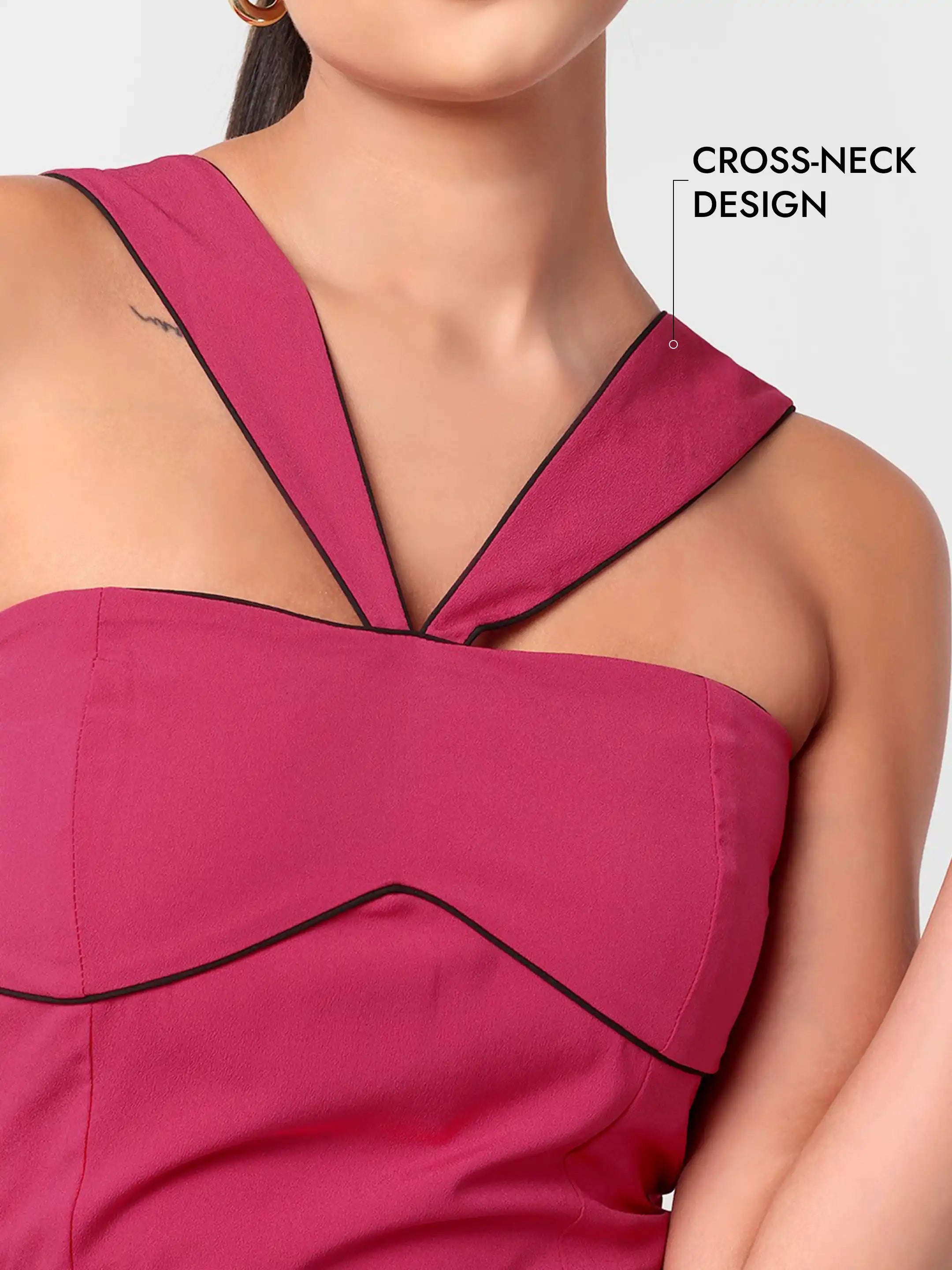Sculpted Criss-Cross Dress - Pink