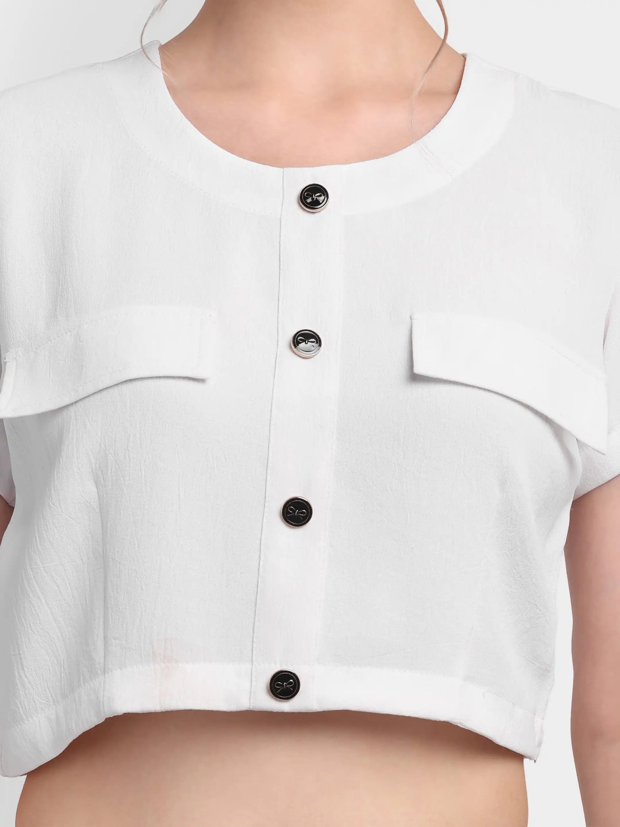 Detailed Bow Co-ord - White