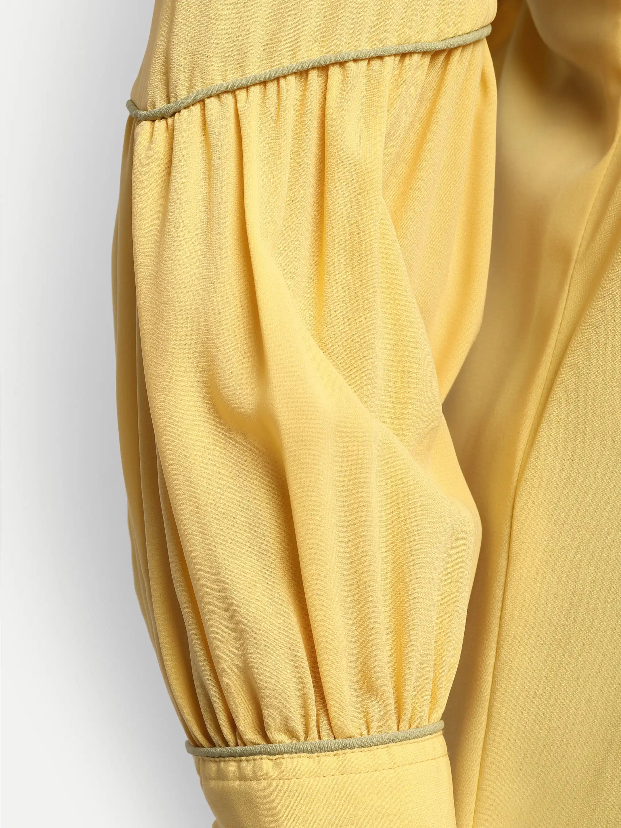 Straight-Hem Pleat Shirt - Butter Yellow