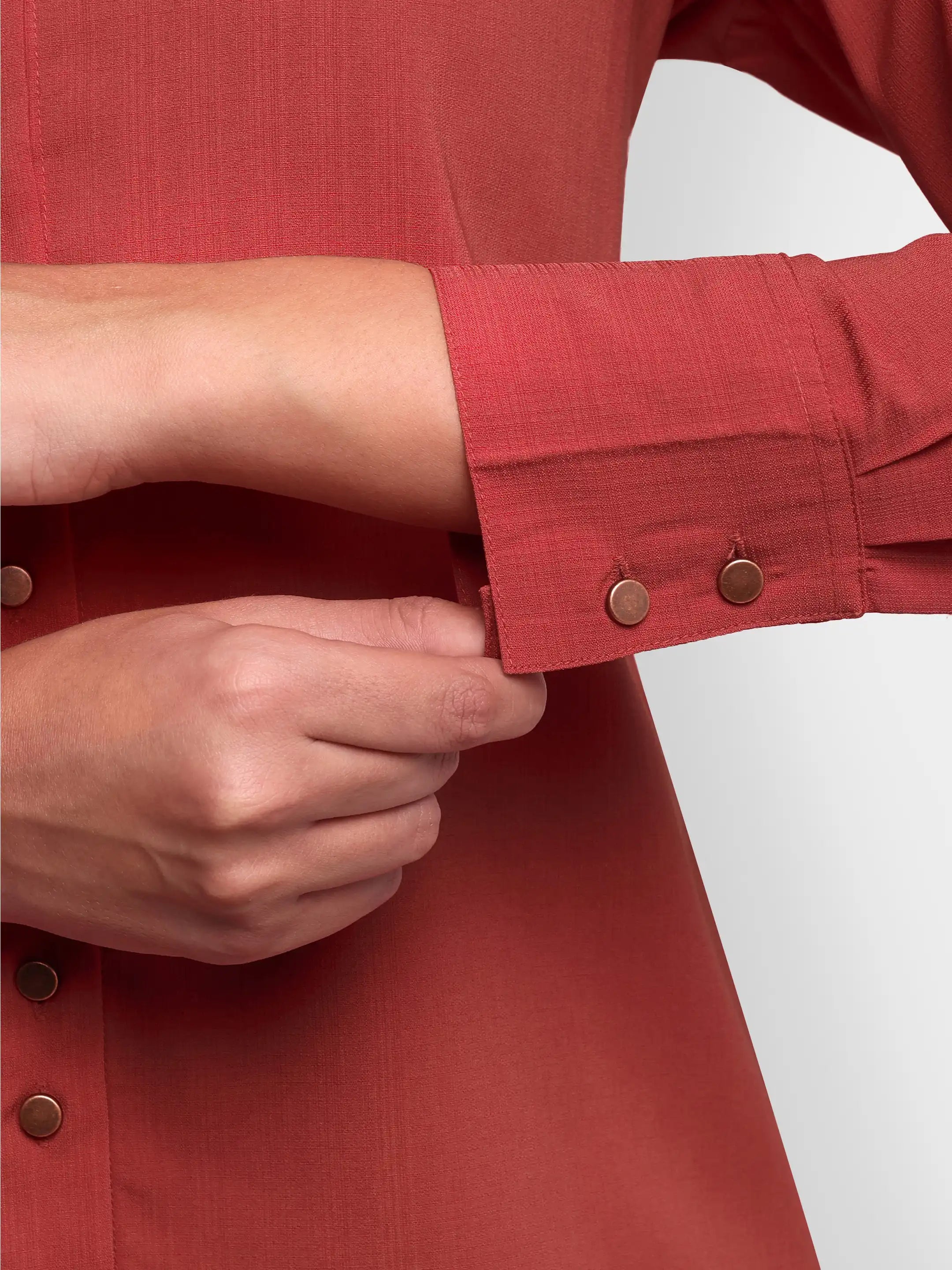 Criss-Cross Suiting Shirt - Rust Red