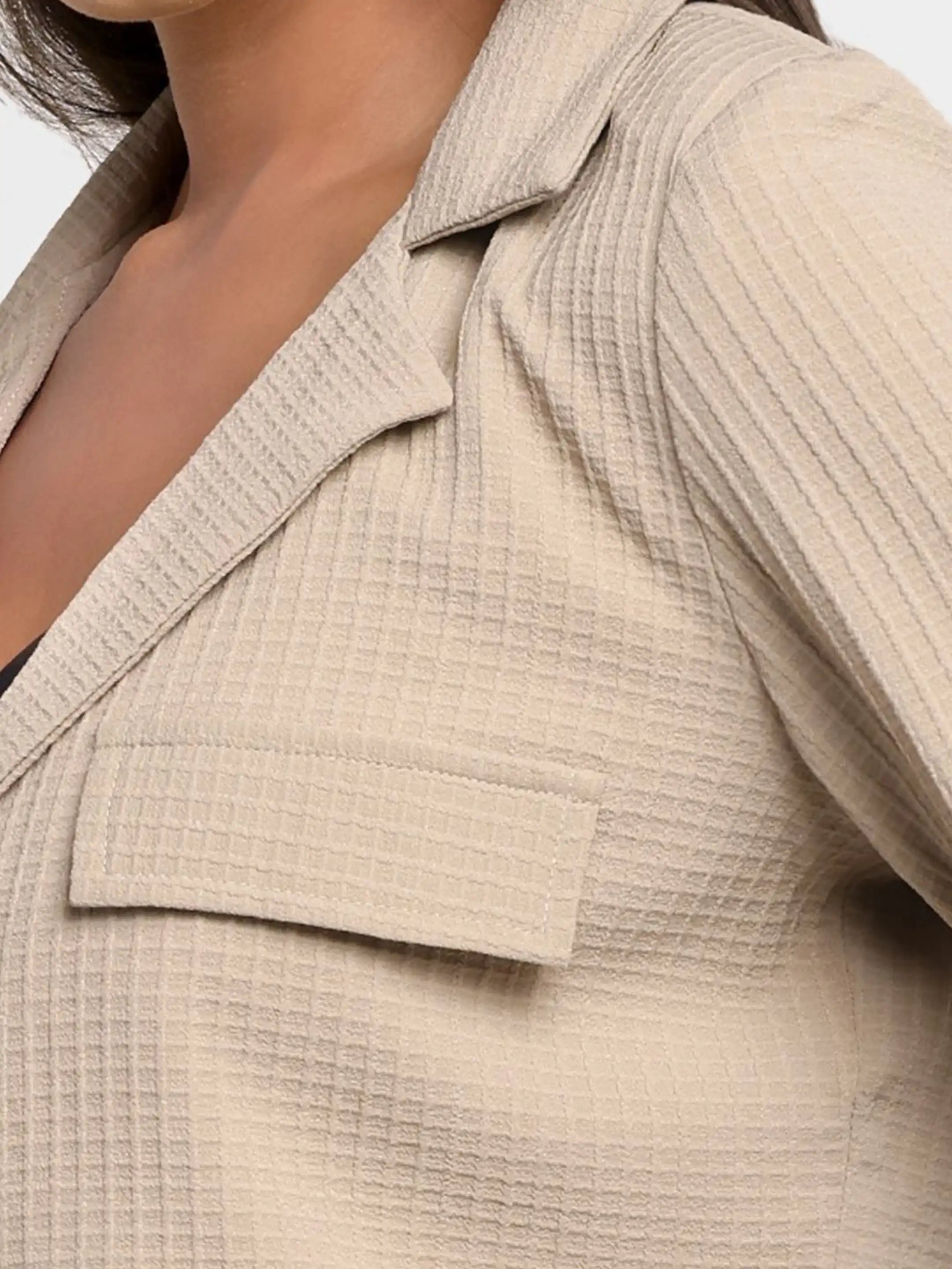 Flap-Check Blazer - Beige