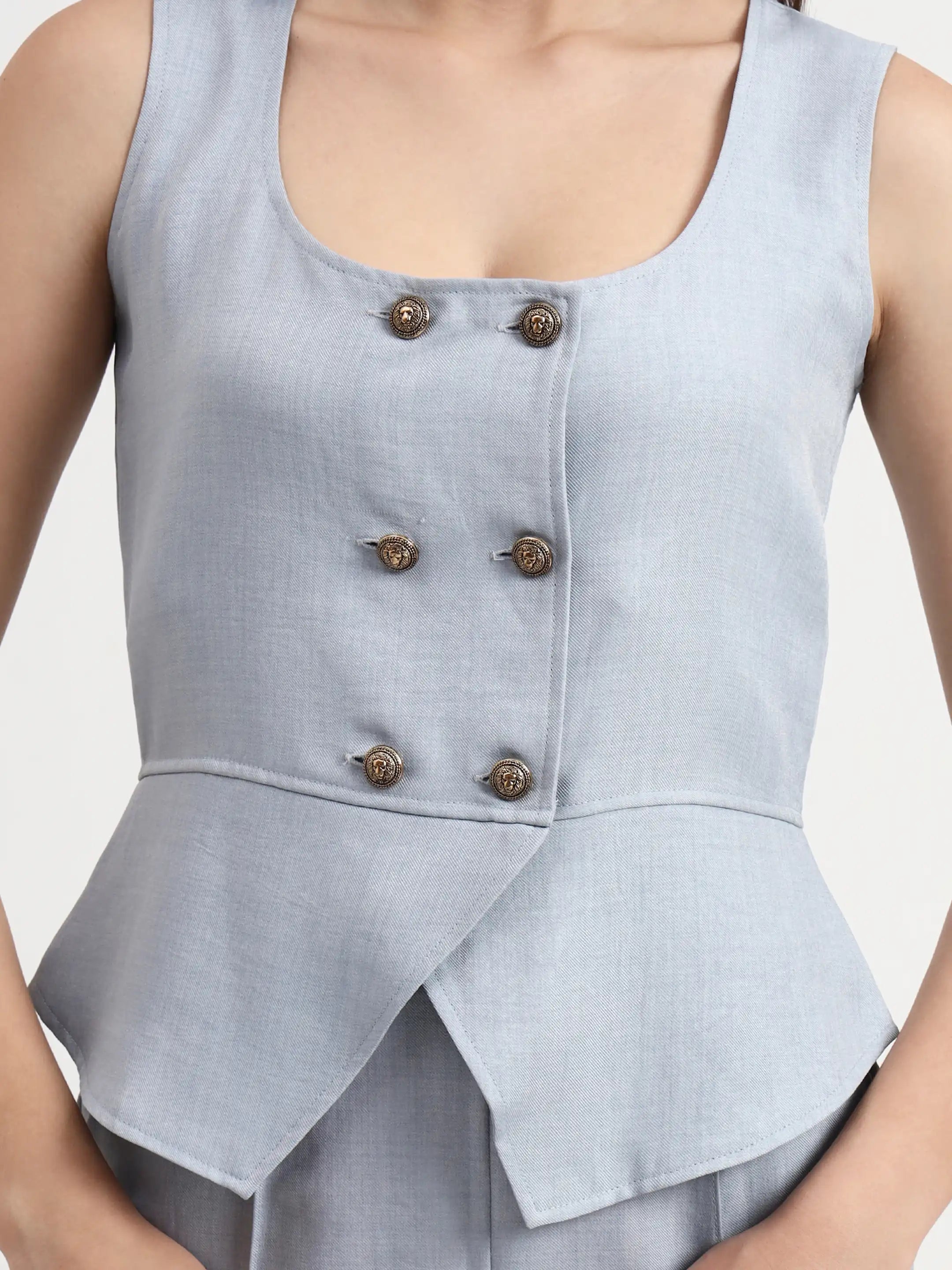 Double-Breasted Co-ord Set - Cloud Blue