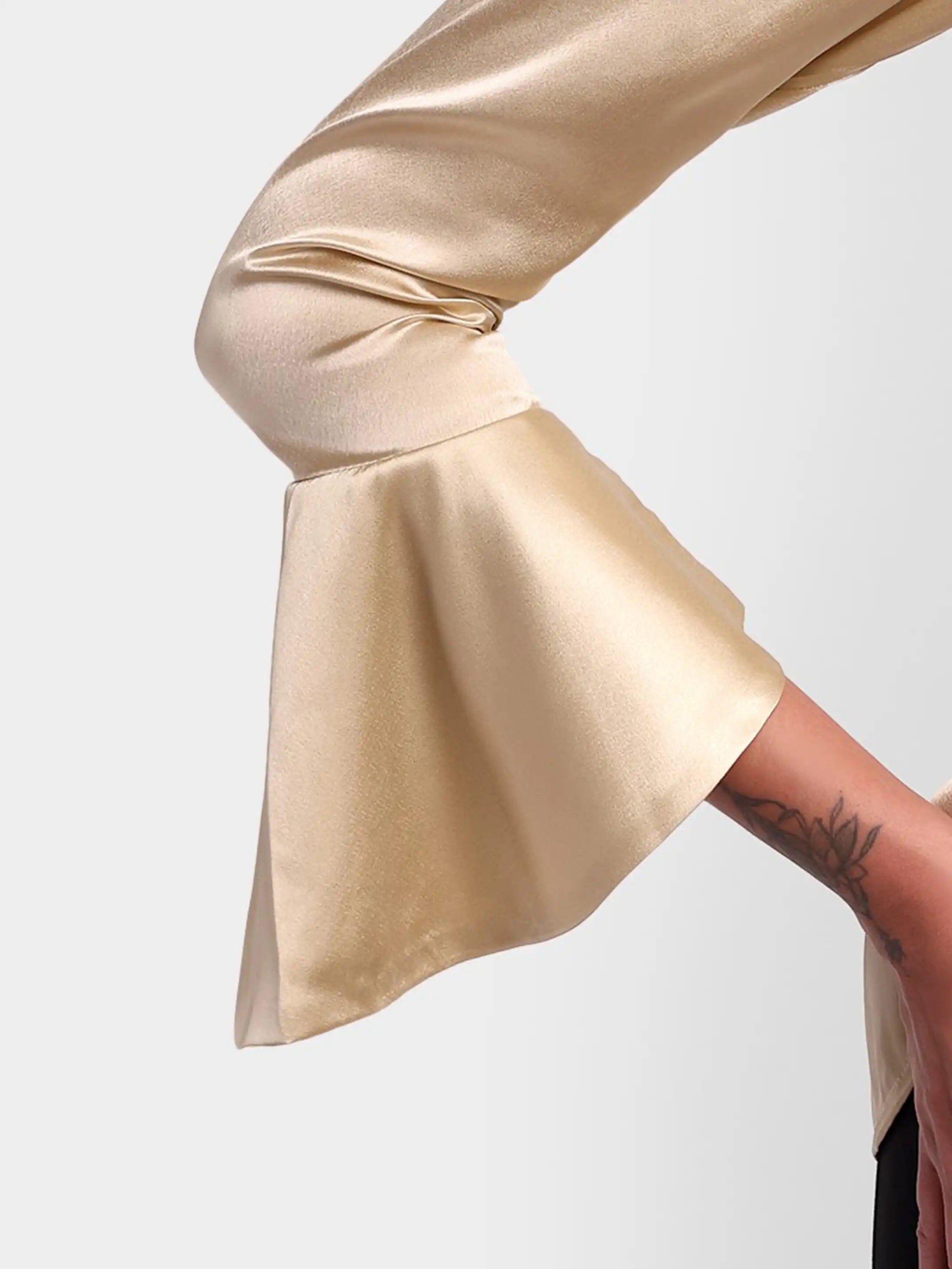 Darted Bell-Sleeve Shirt - Golden