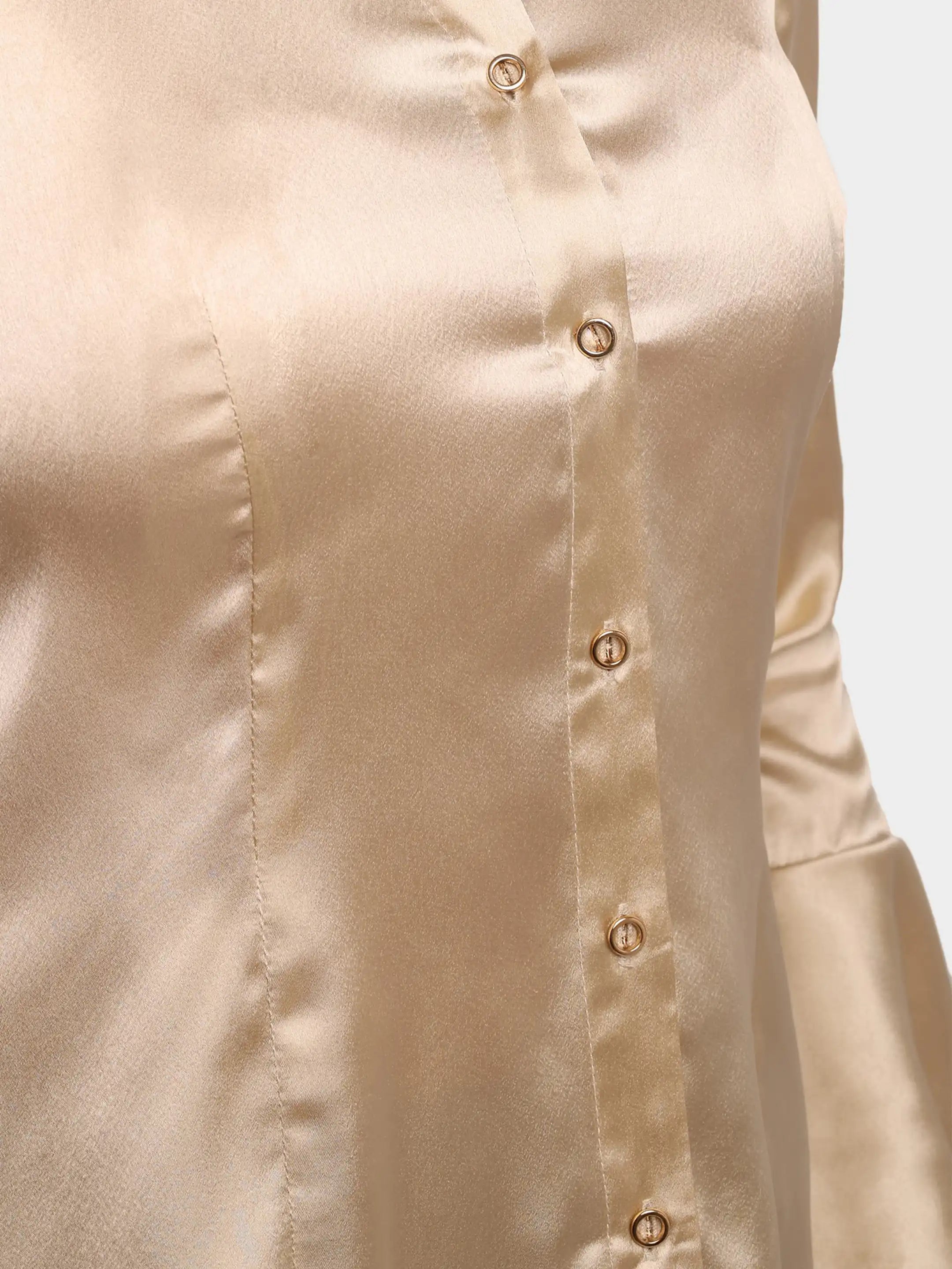 Darted Bell-Sleeve Shirt - Golden