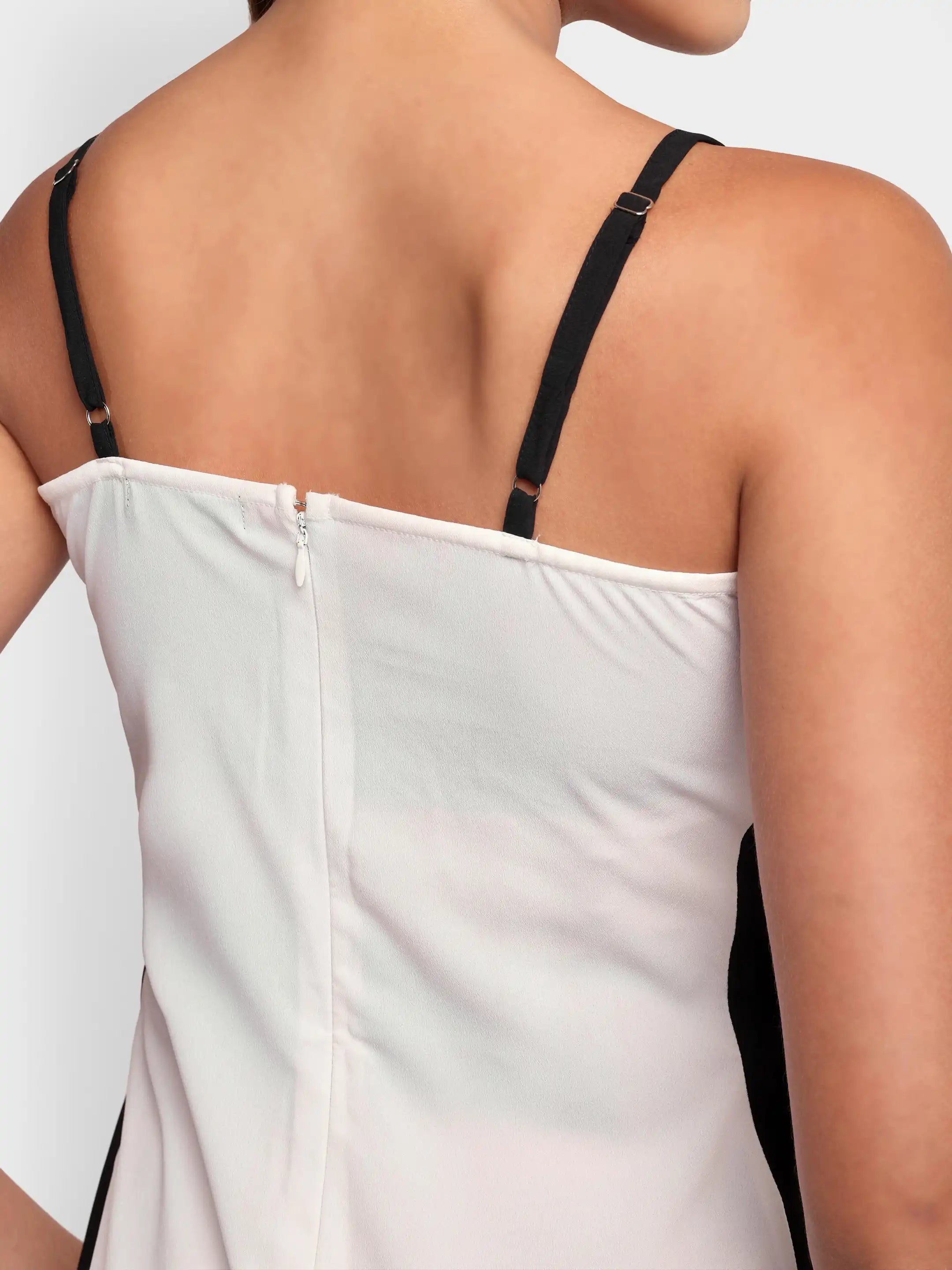 Contour Line Bodycon Dress - White