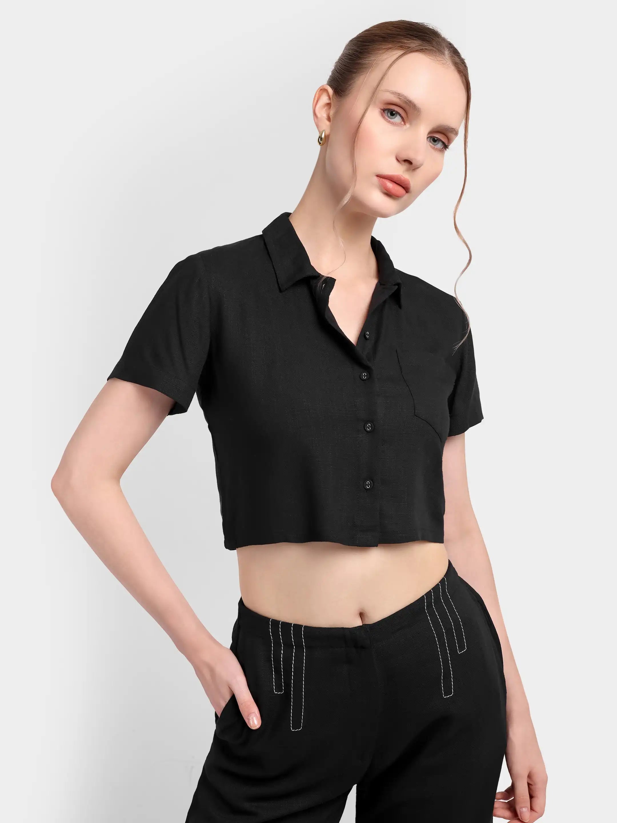 Phoenix 3-Piece Linen Co-ord - Black