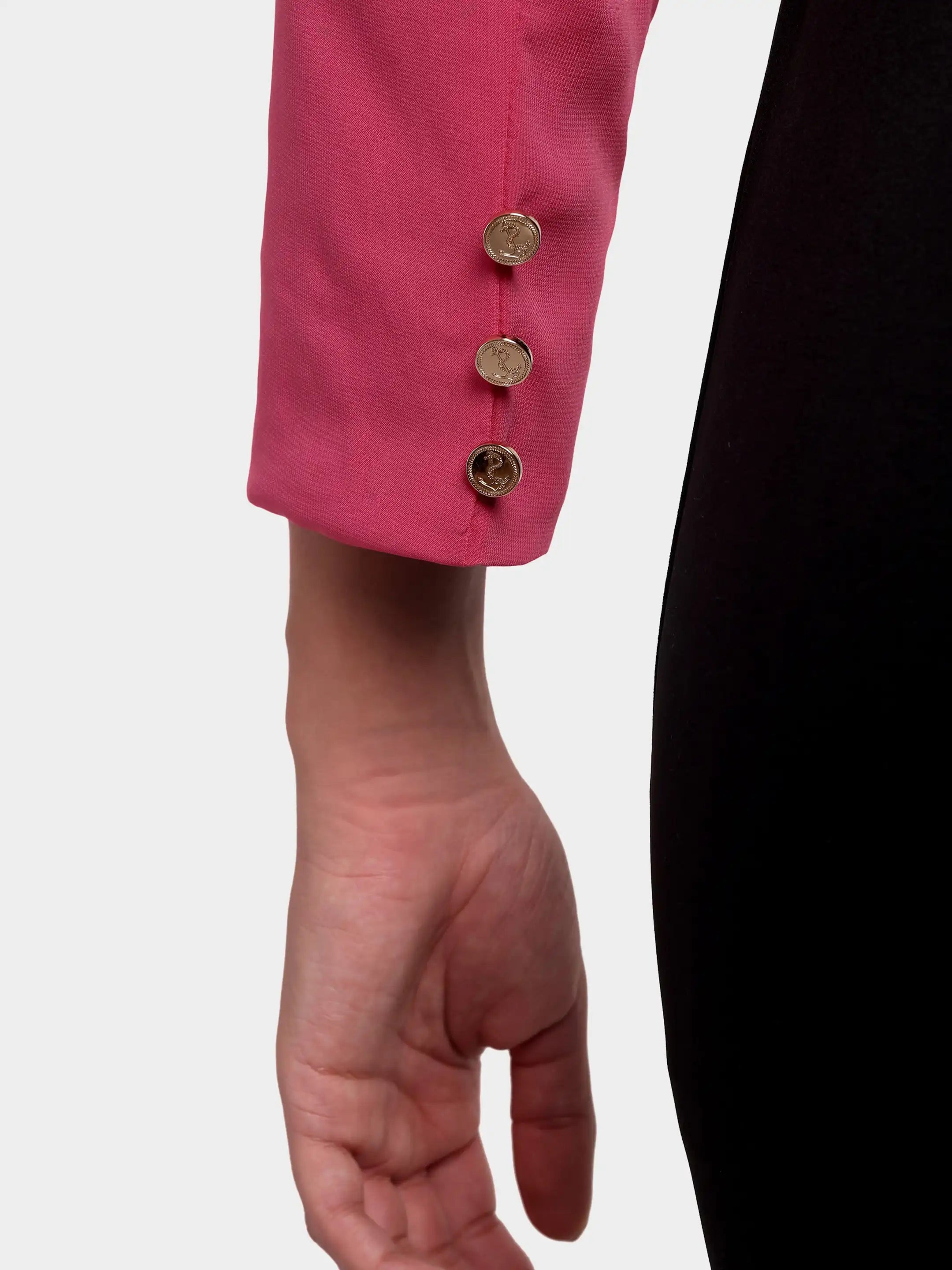 Detailed Crop Blazer - Hot Pink