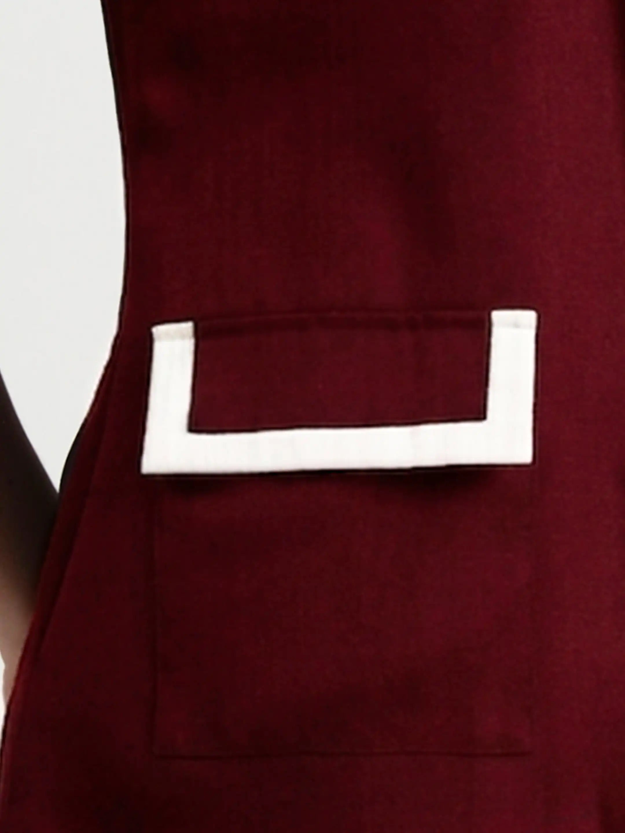 Trim-Detail Blazer Set - Maroon