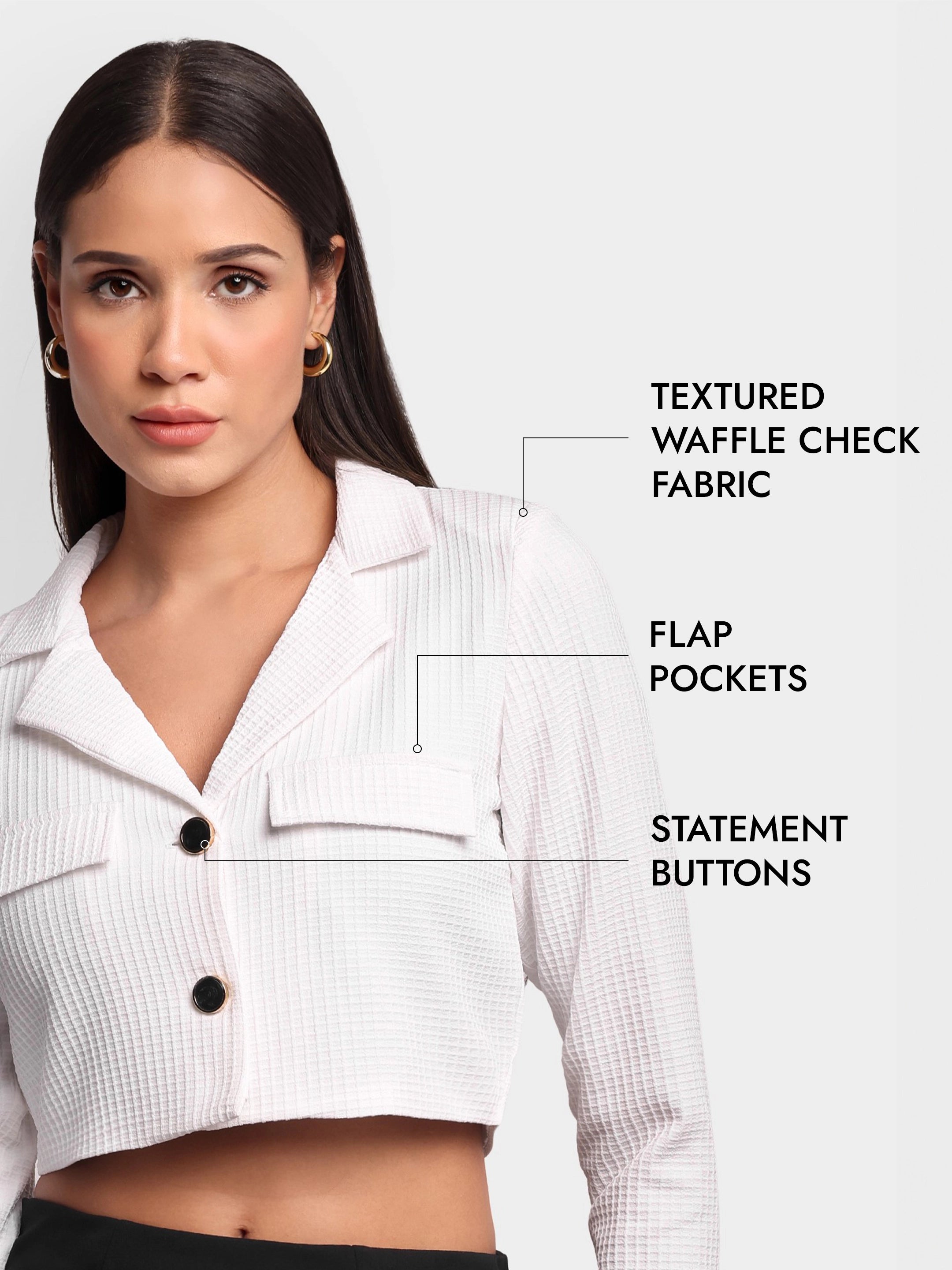 Flap-Check Blazer - White