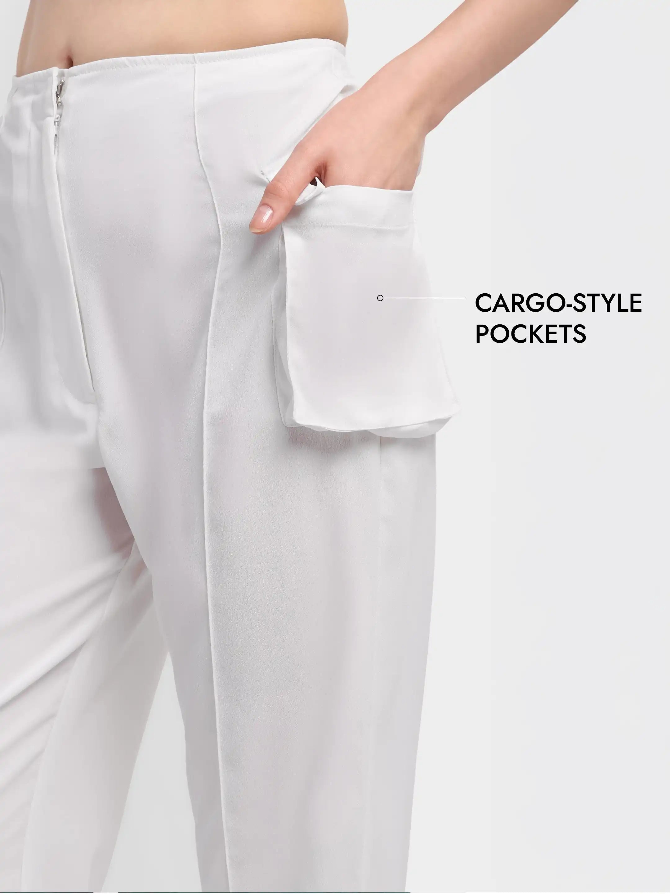 Utility Pocket Trousers - White