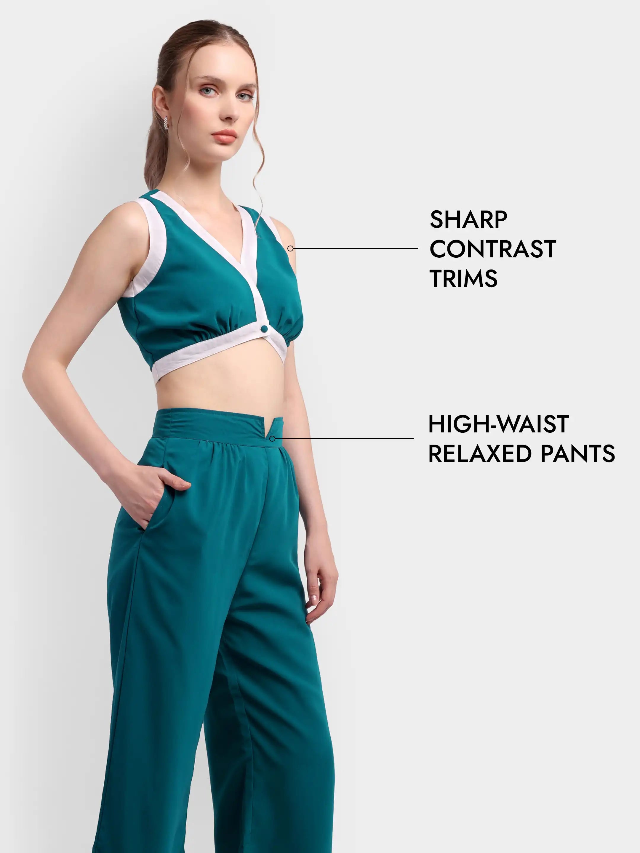 Structured Bralette Co-ord - Teal