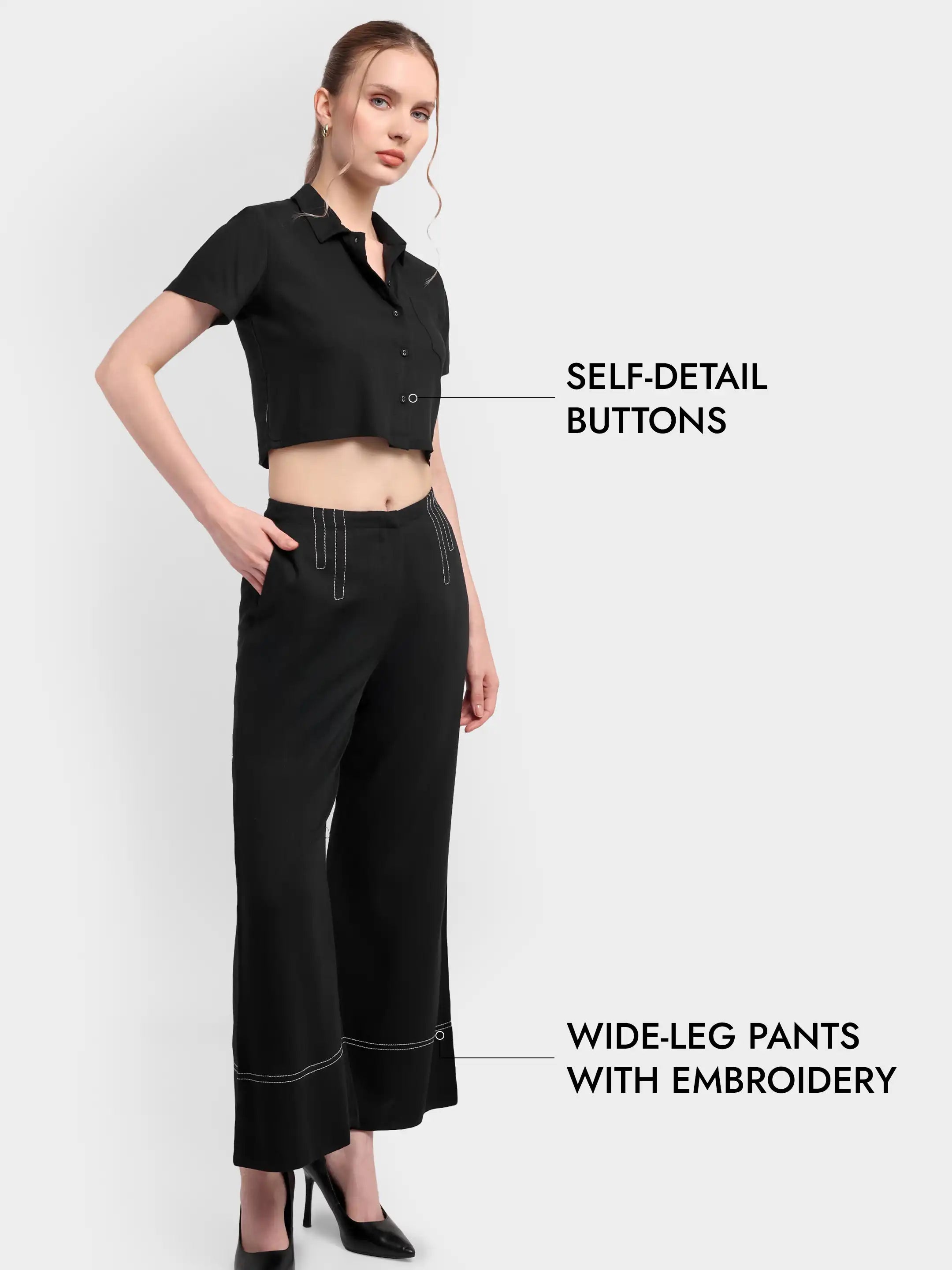 Phoenix 3-Piece Linen Co-ord - Black