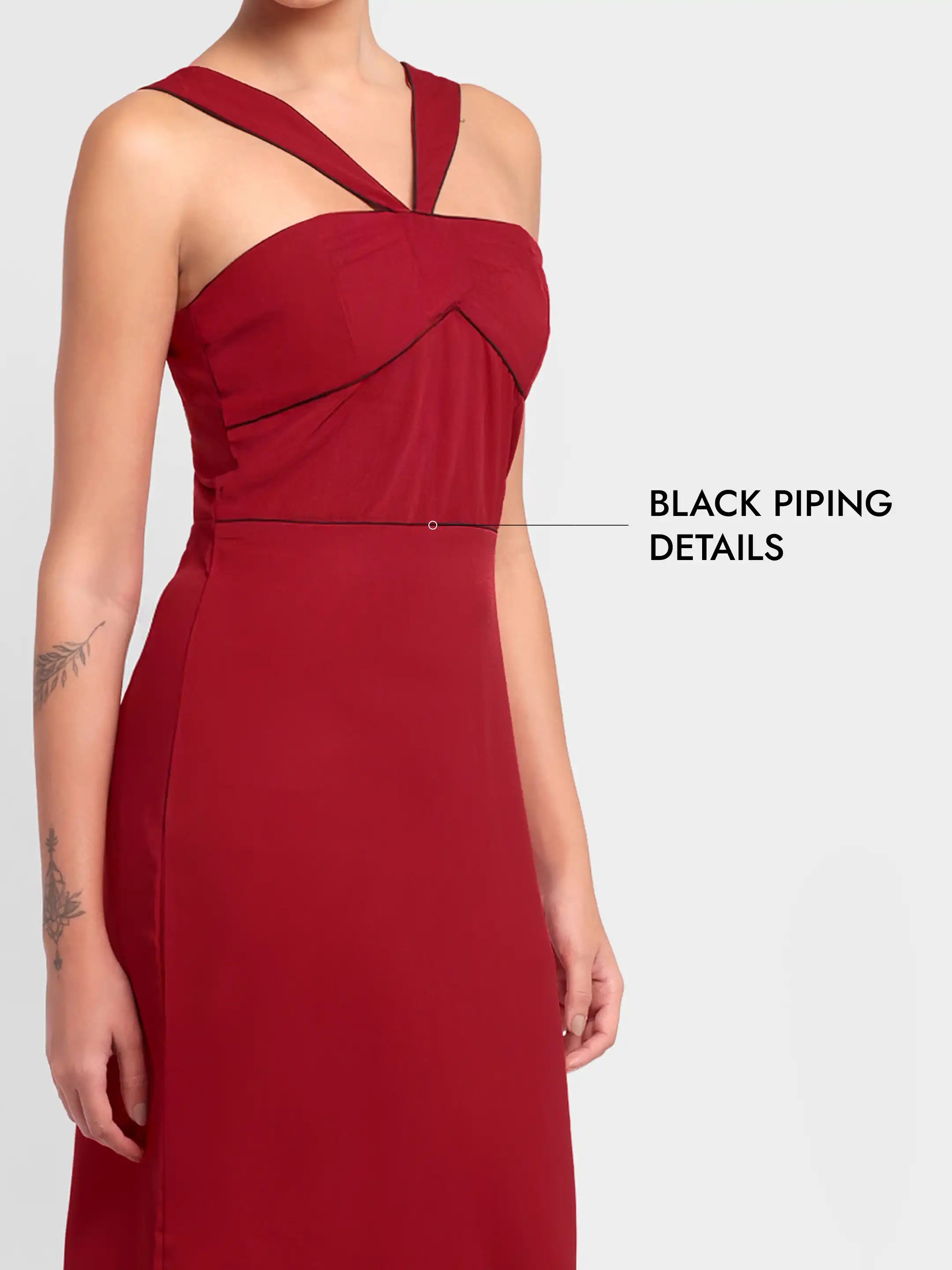 Sculpted Criss-Cross Dress - Red