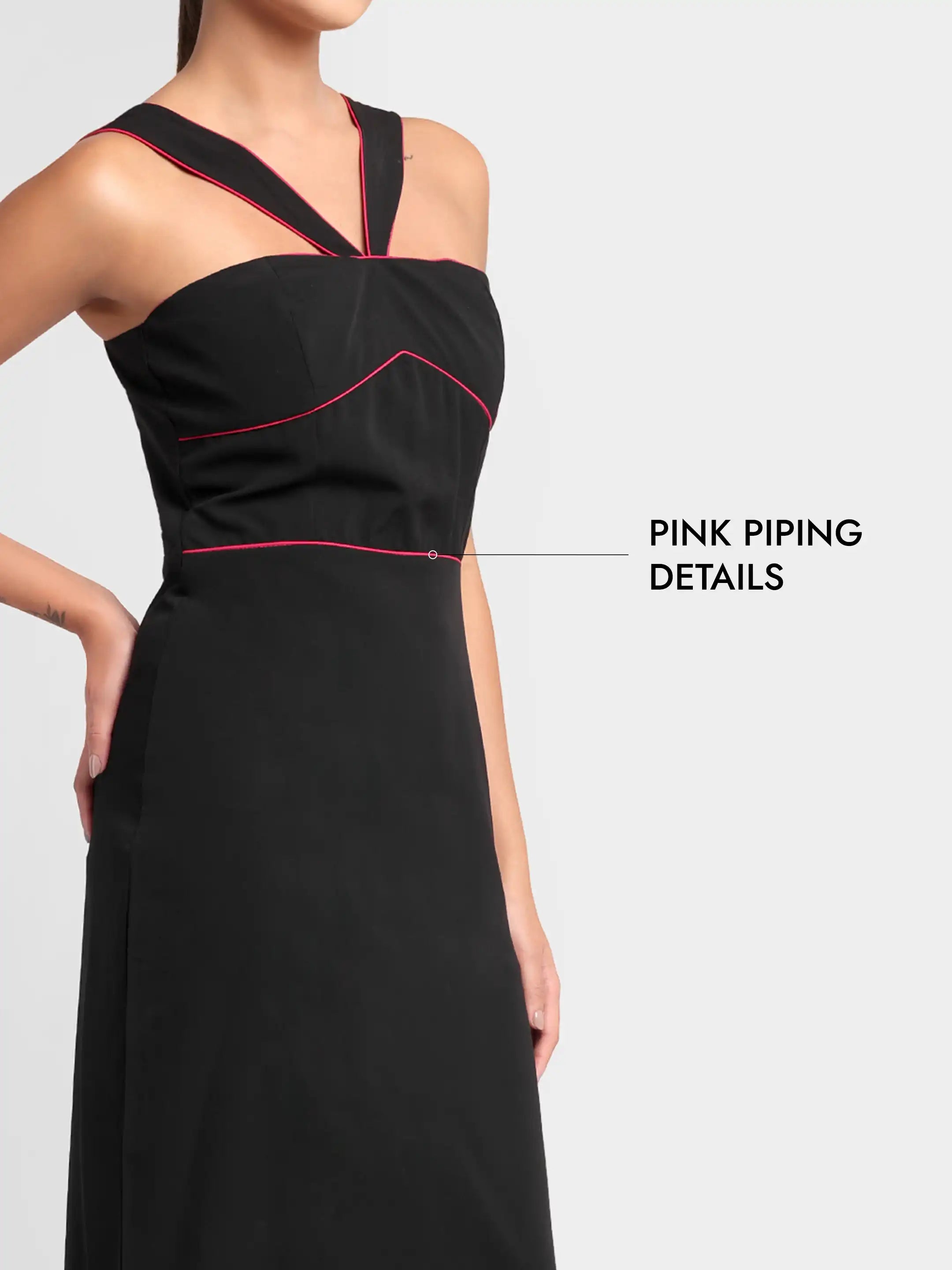 Sculpted Criss-Cross Dress - Black