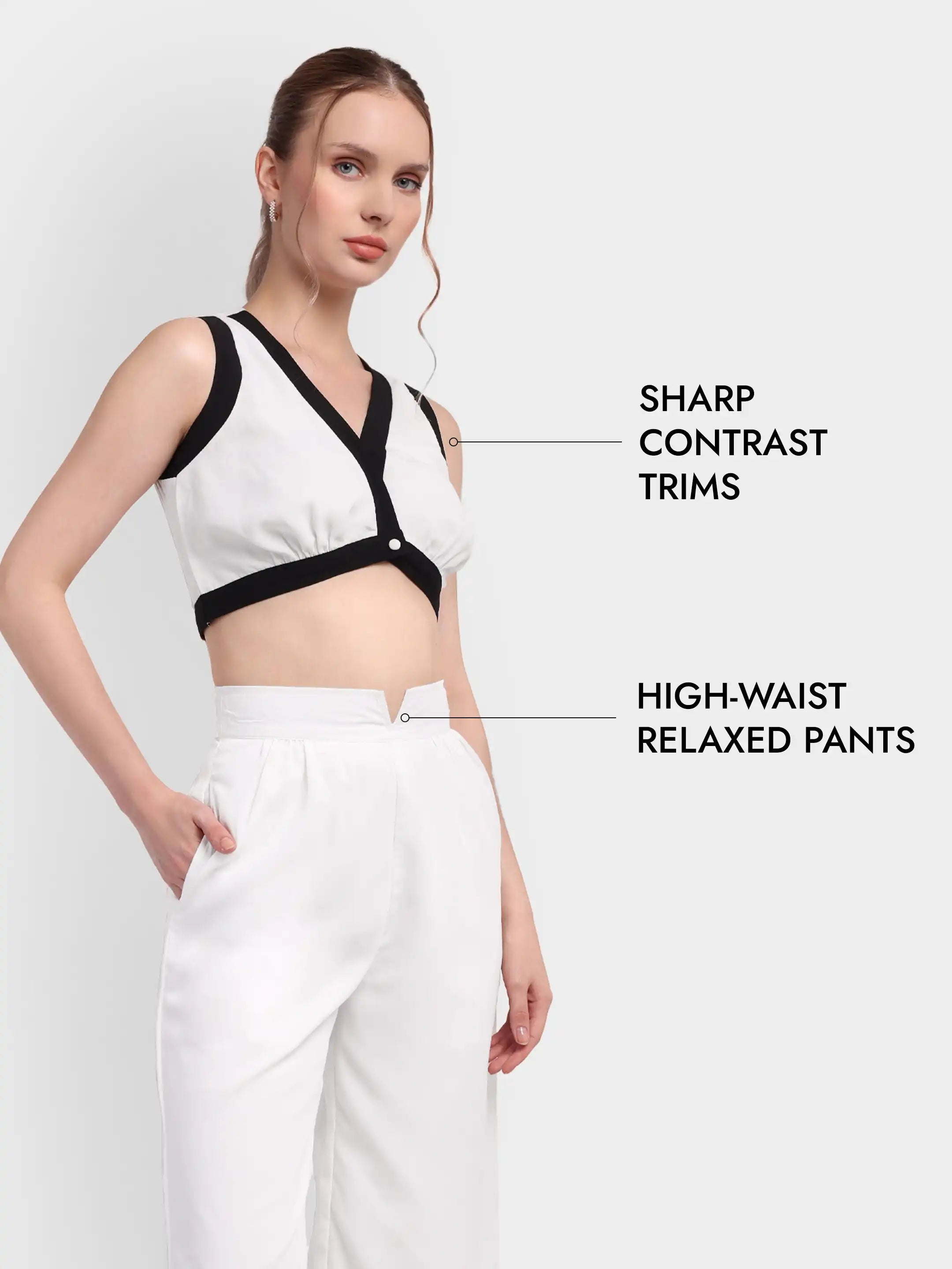 Structured Bralette Co-ord - White