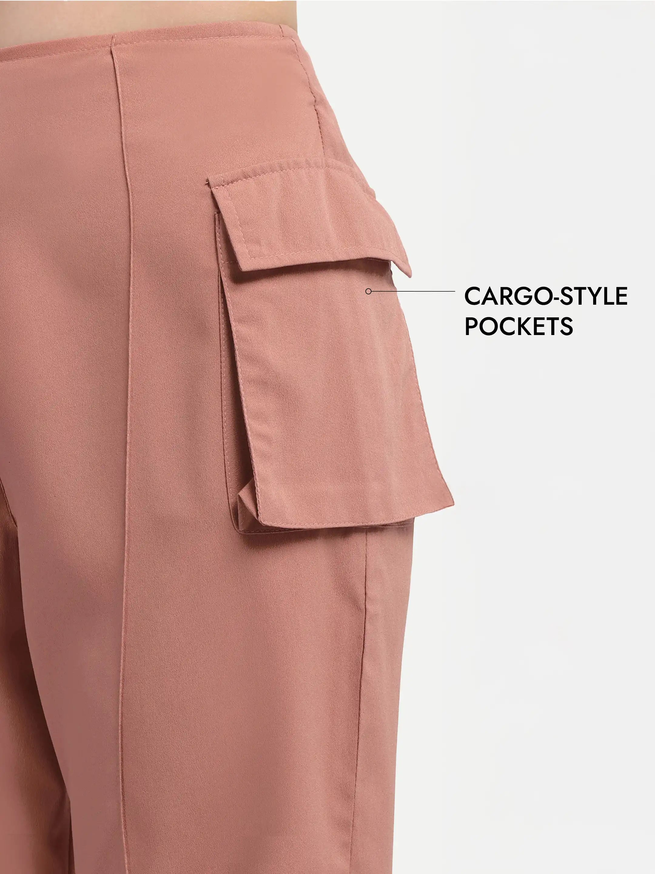 Utility Pocket Trousers - Peach