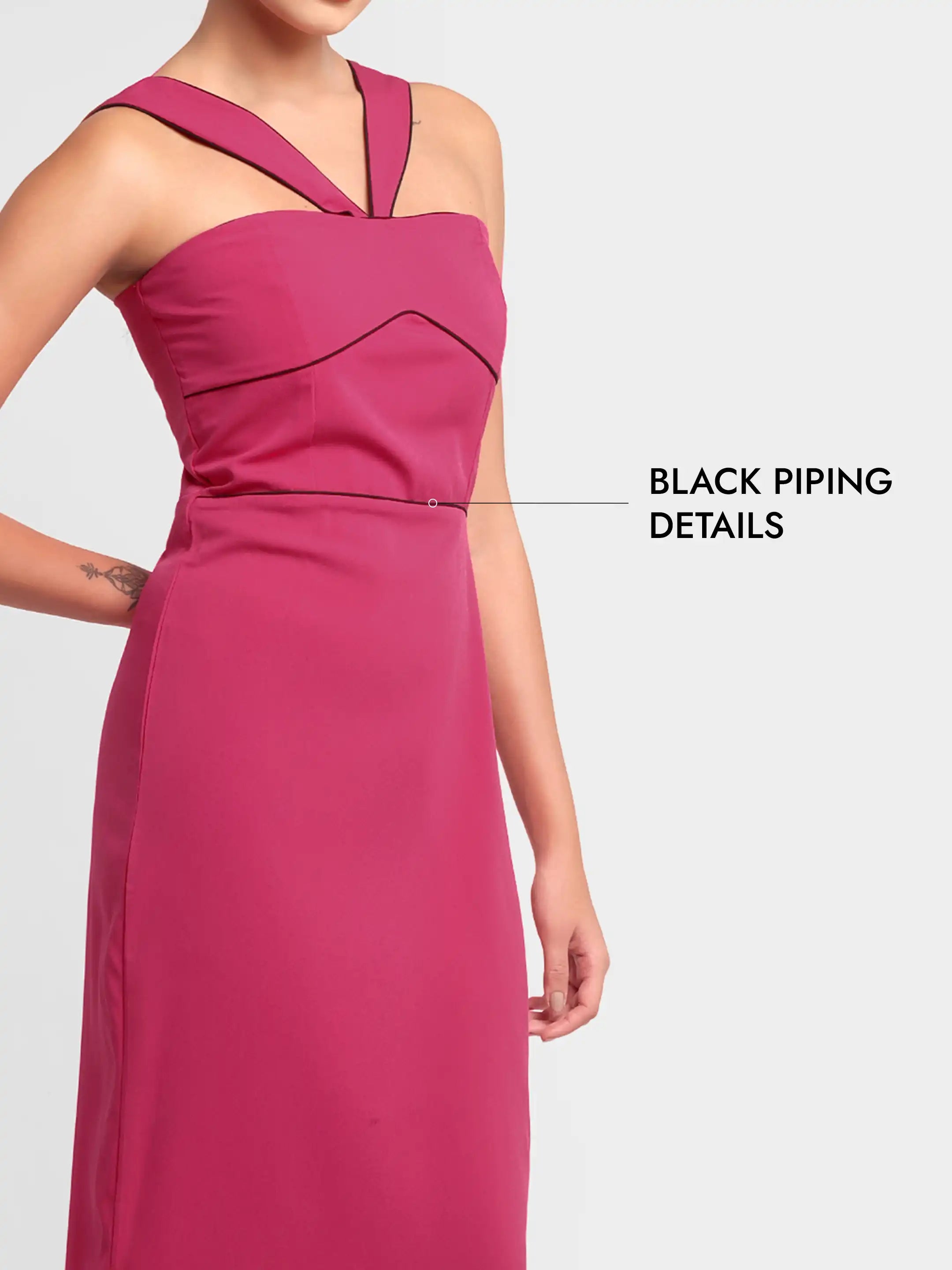 Sculpted Criss-Cross Dress - Pink
