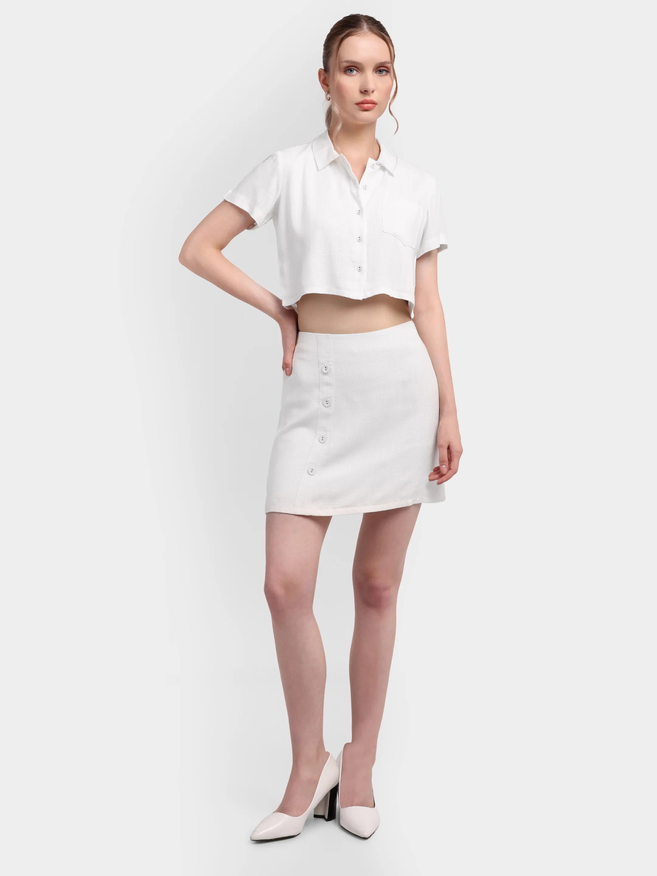Phoenix 3-Piece Linen Co-ord - White