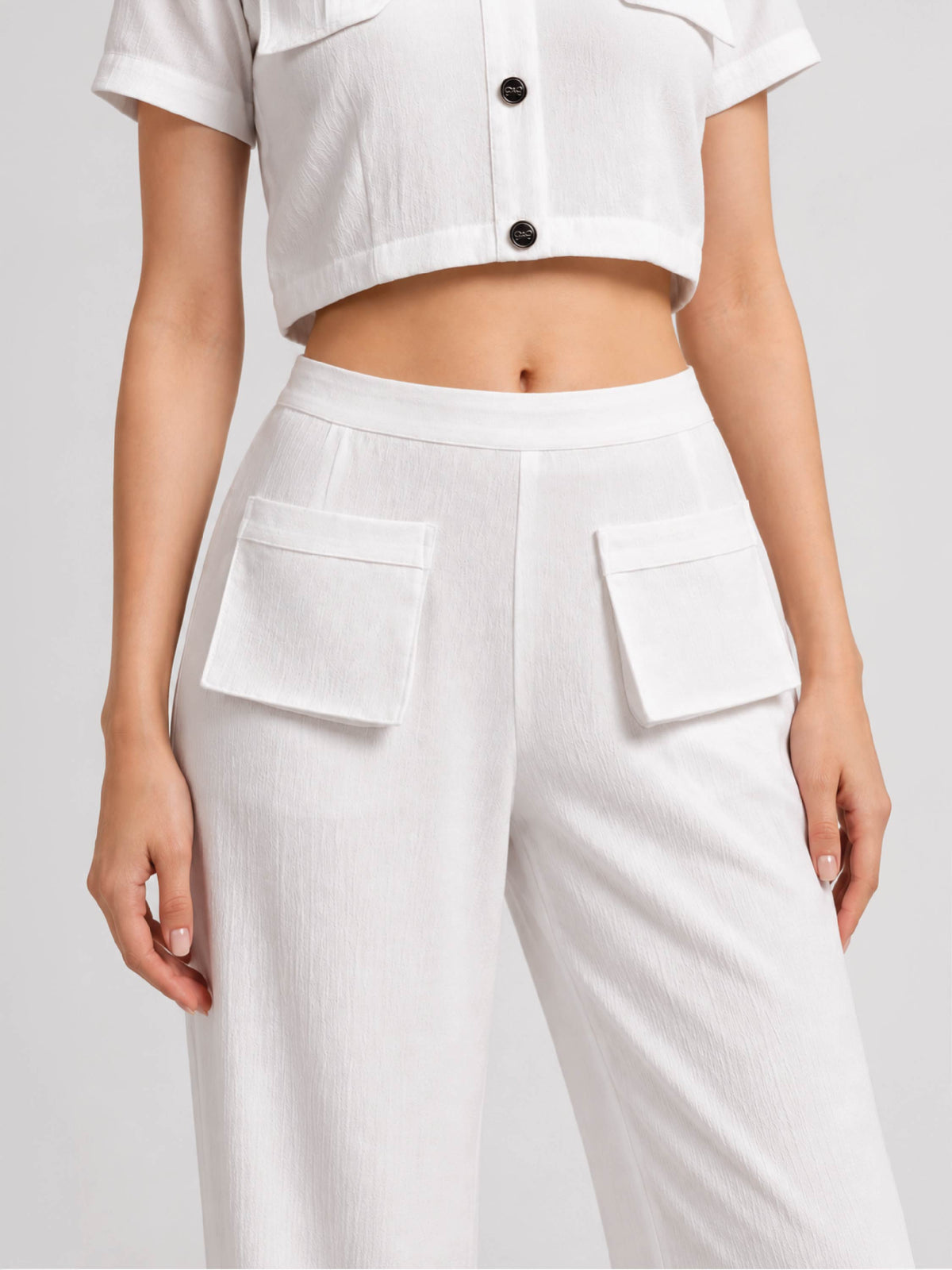 Detailed Bow Co-ord - White