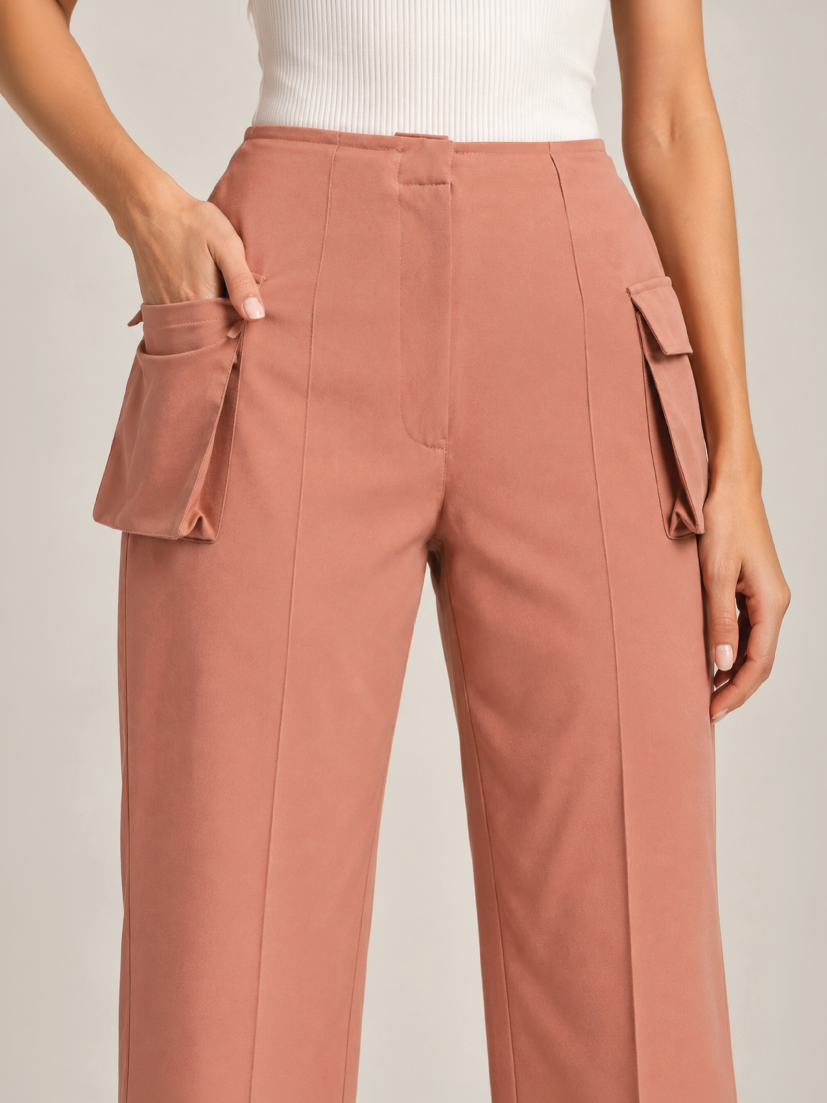 Utility Pocket Trousers - Peach