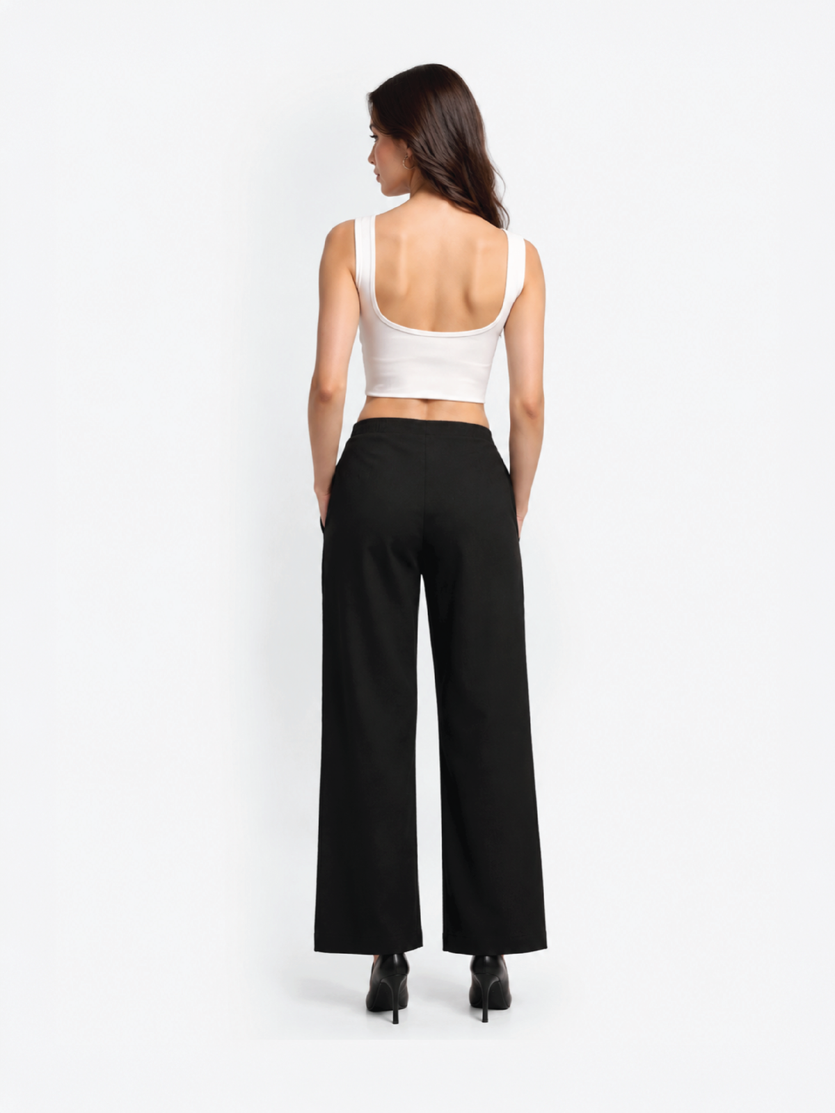 Bubble-Weave Tailored Pants - Black