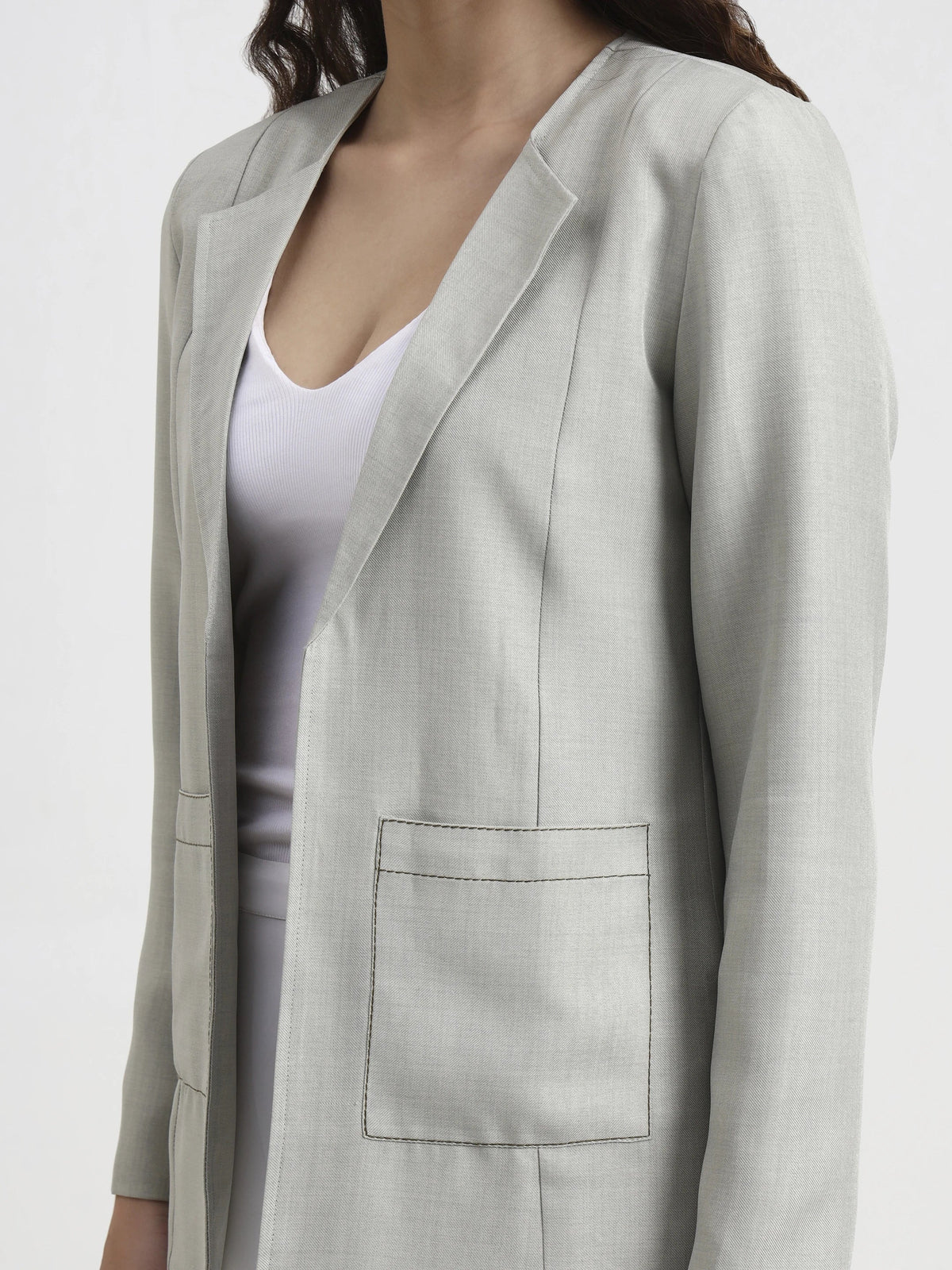Embroidered Structured Blazer - Mist