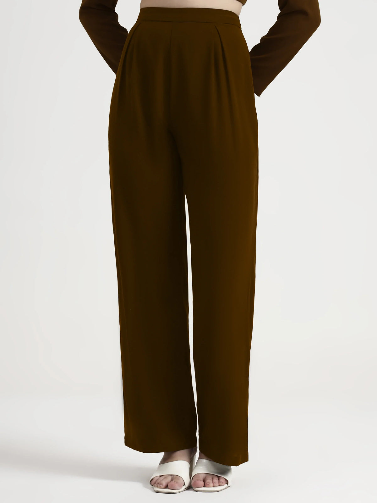 Detailed Crop Co-ord - Brown