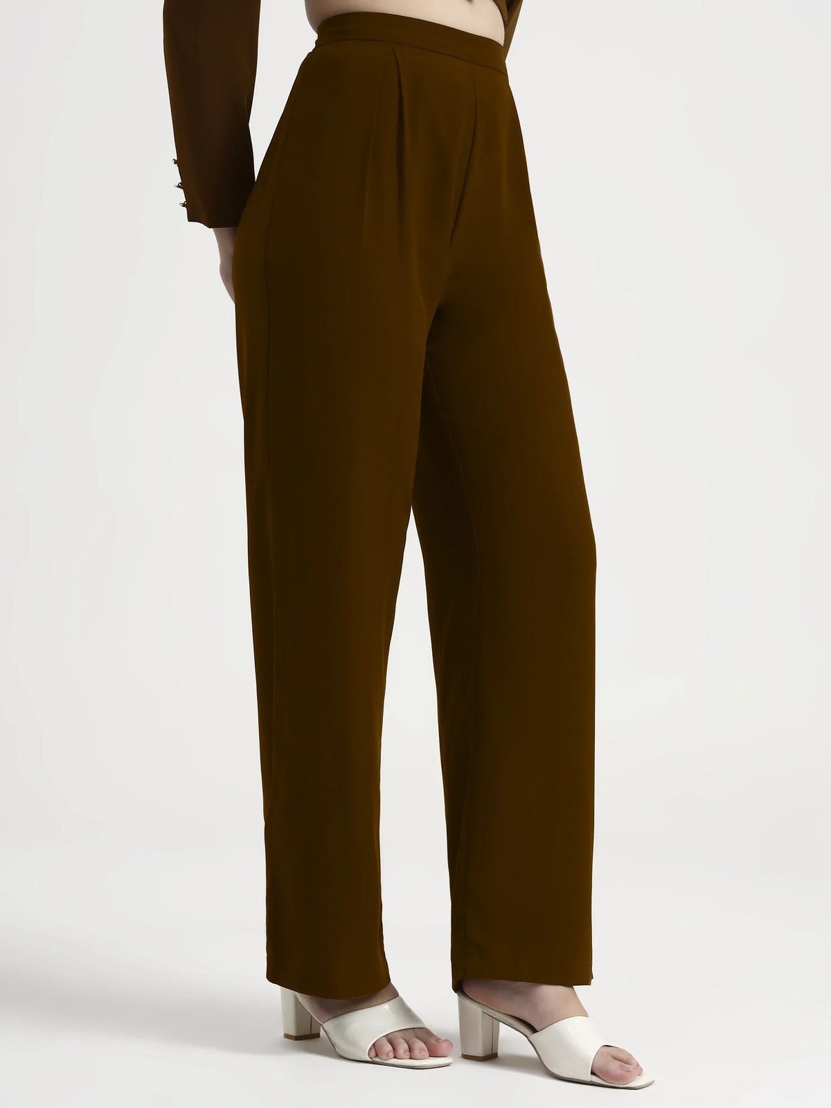 Detailed Crop Co-ord - Brown