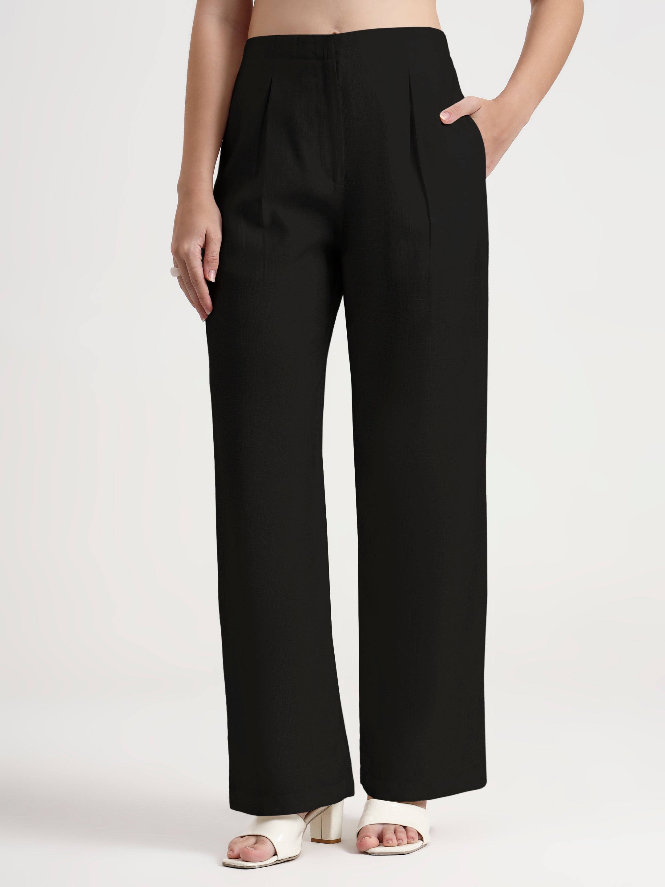Pleated Trouser Waistcoat Co-ord - Black 2.0