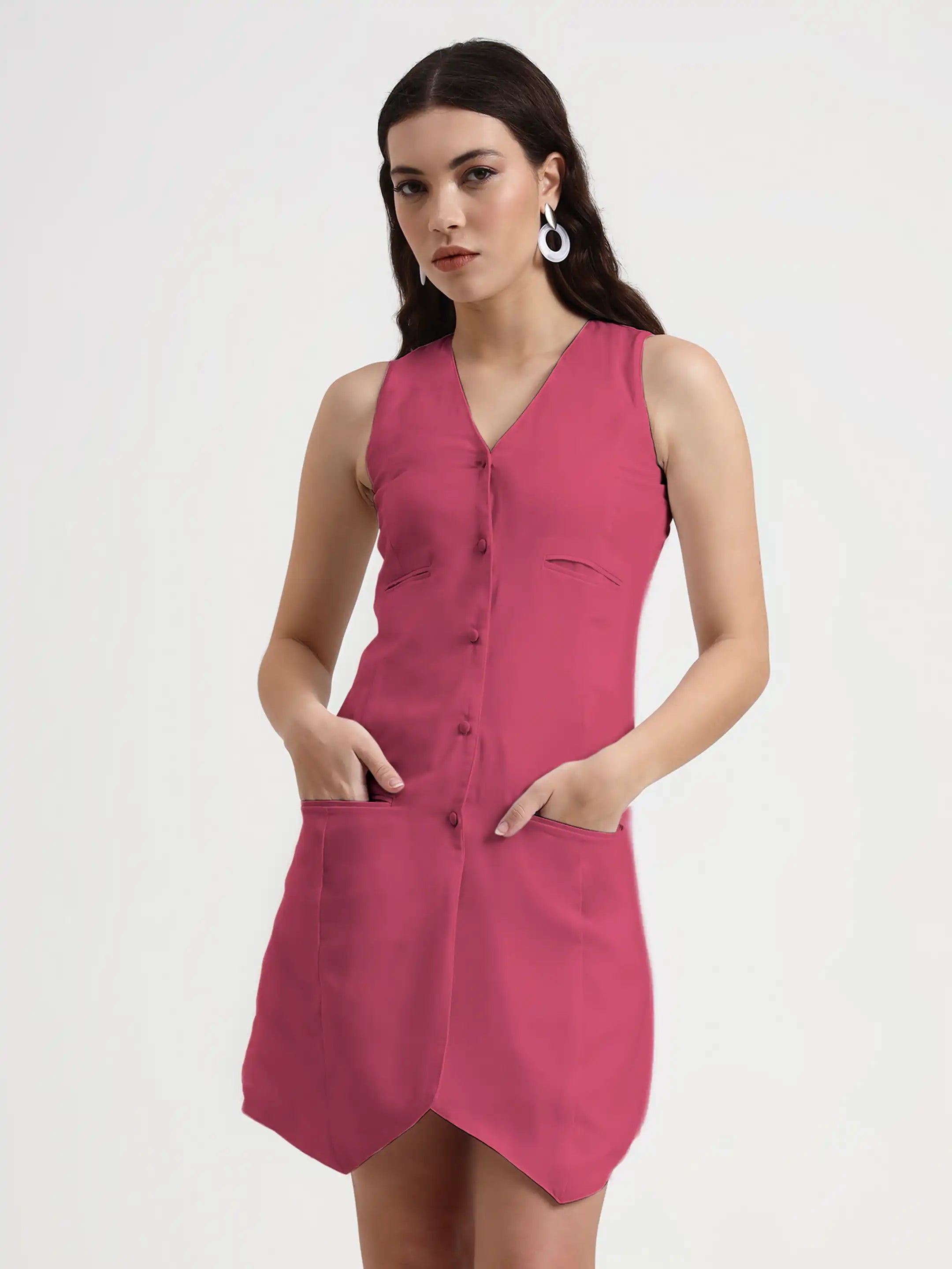 asymmetrical button mini dress Kennedy Asymmetrical Button Up Mini Dress in Denim