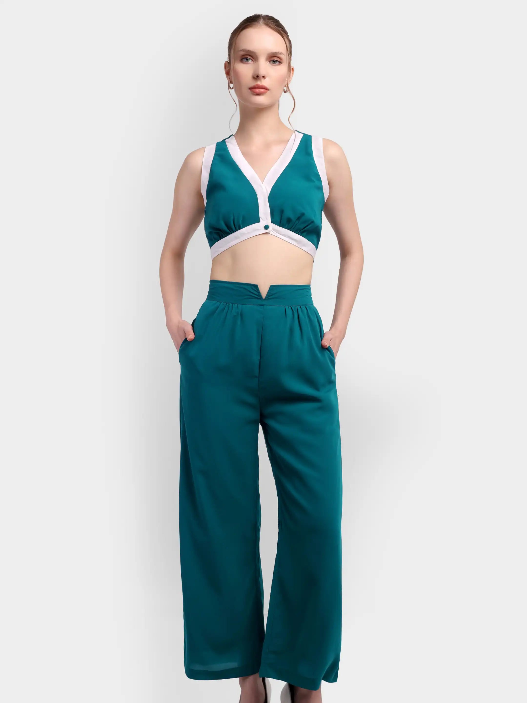 Structured Bralette Co-ord - Teal