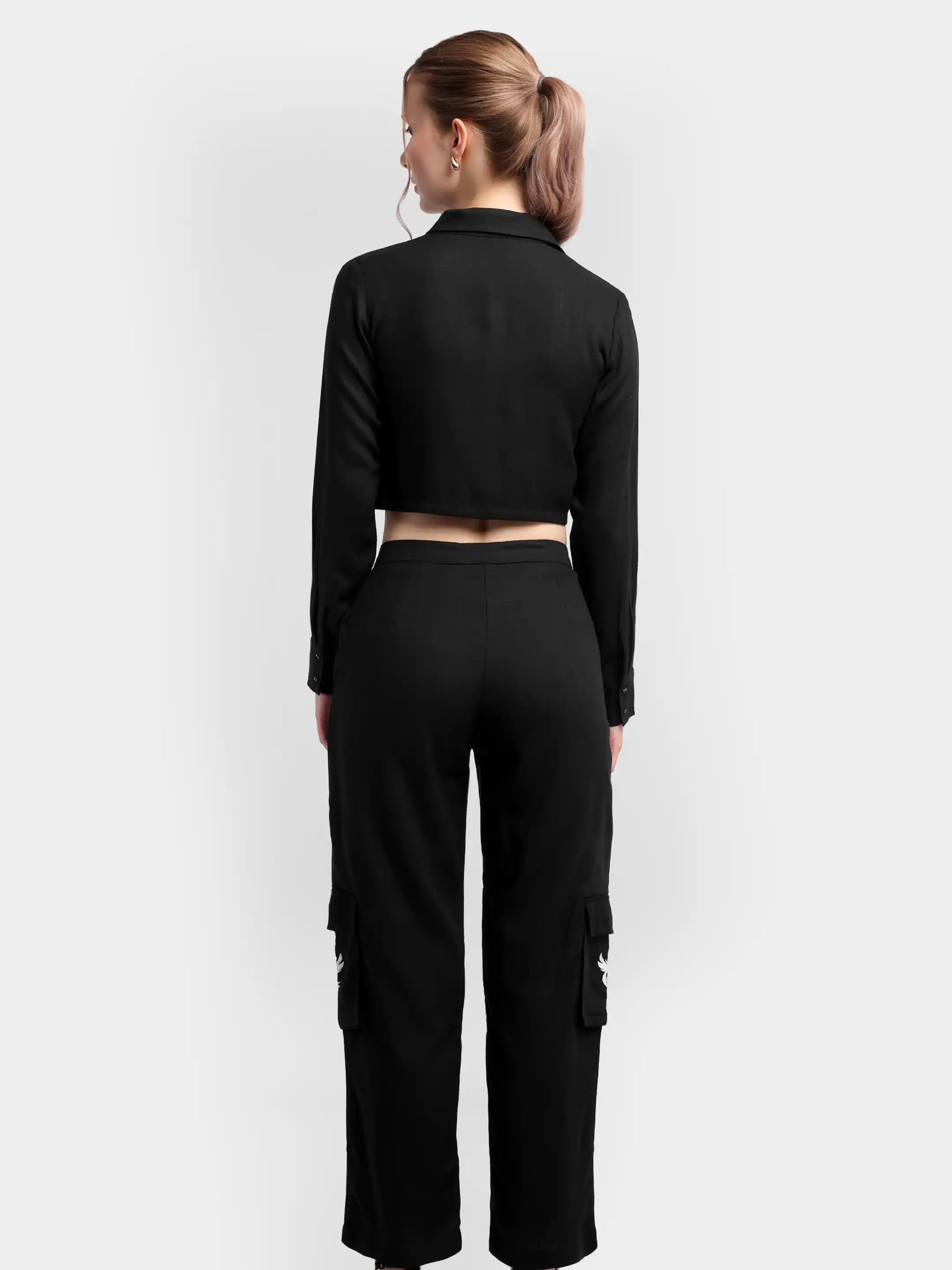 Phoenix Cargo Linen Co-ord - Black