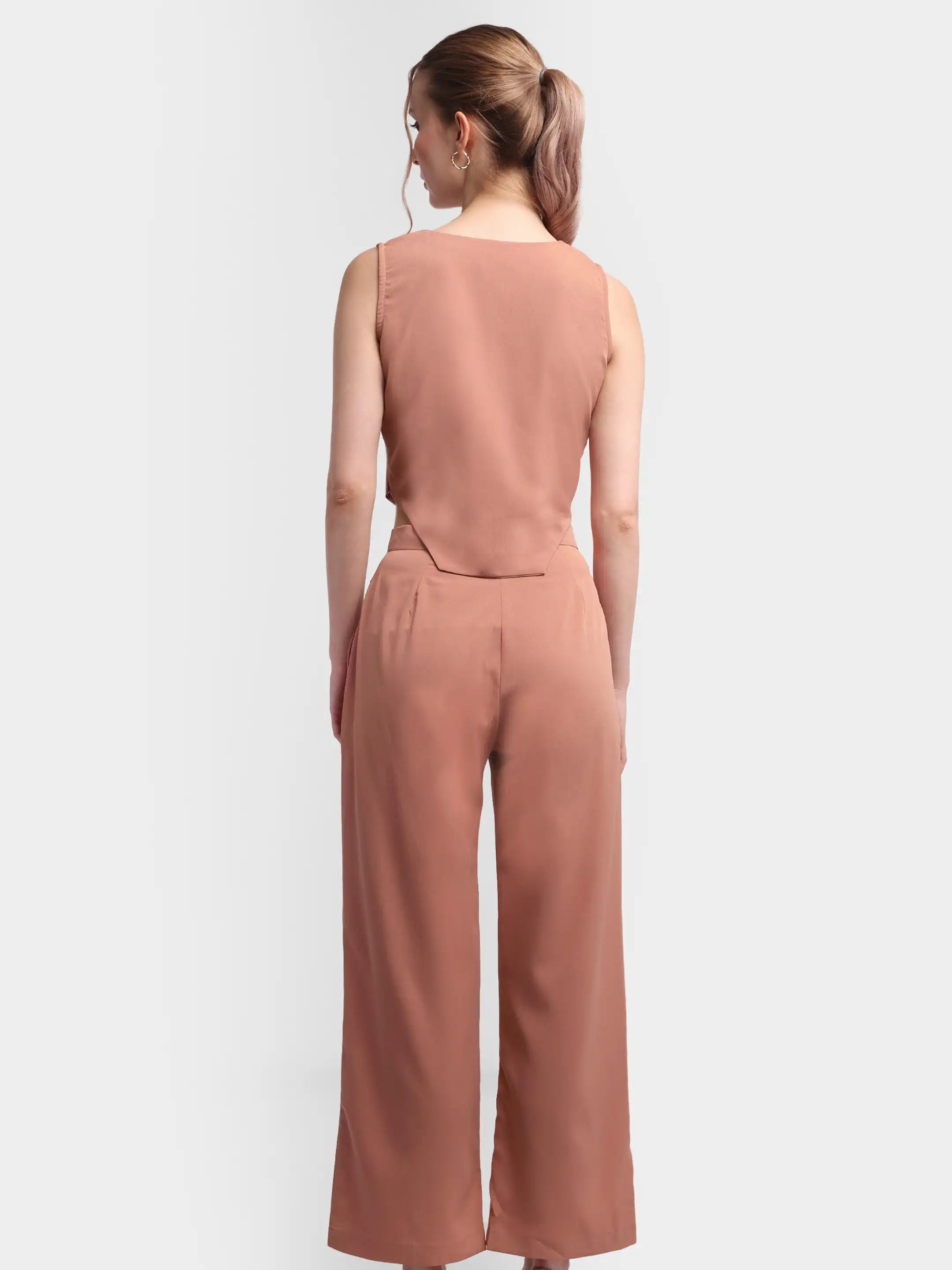 Pleated Corset-Hem Set - Peach