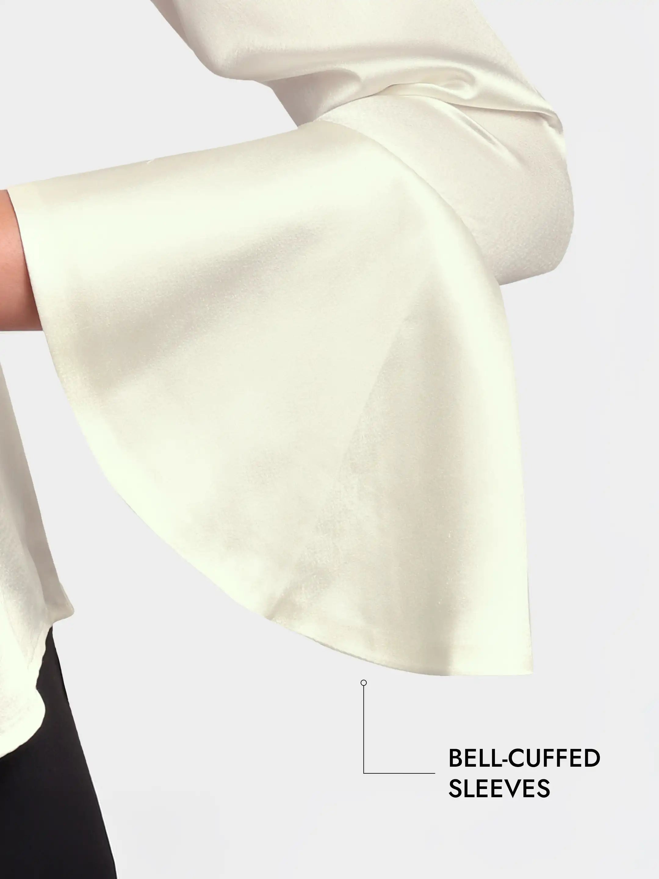 Darted Bell-Sleeve Shirt - White