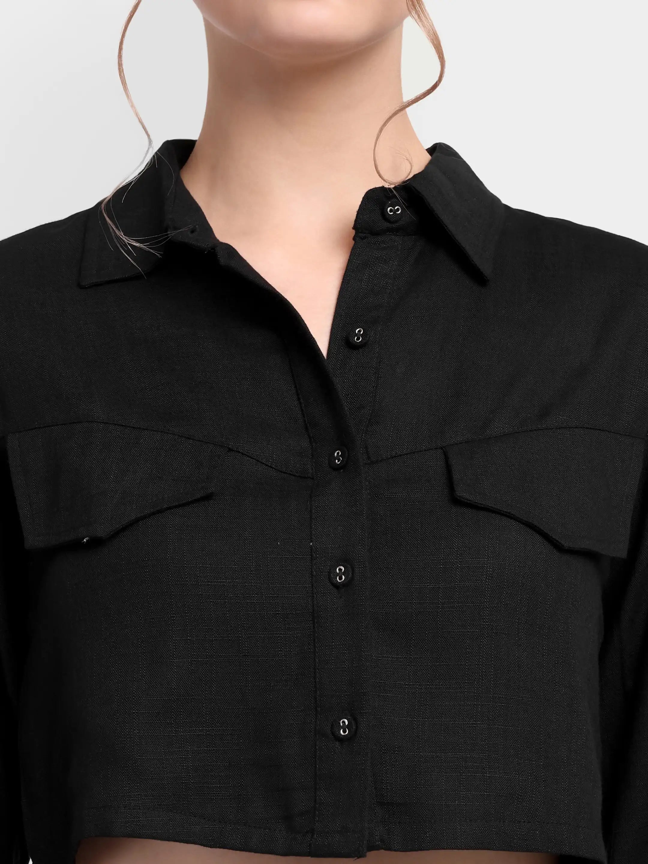 Phoenix Cargo Linen Co-ord - Black