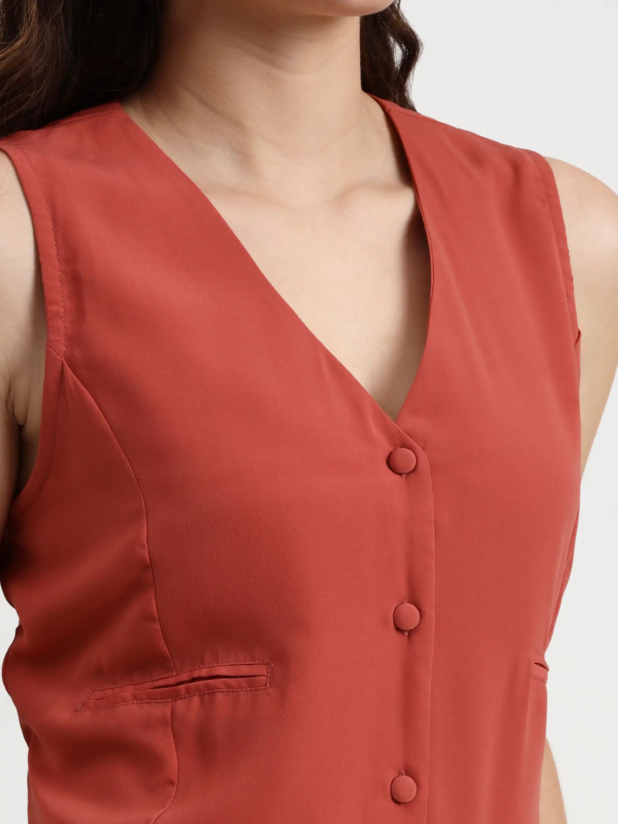 Asymmetric Button Mini Dress - Peach