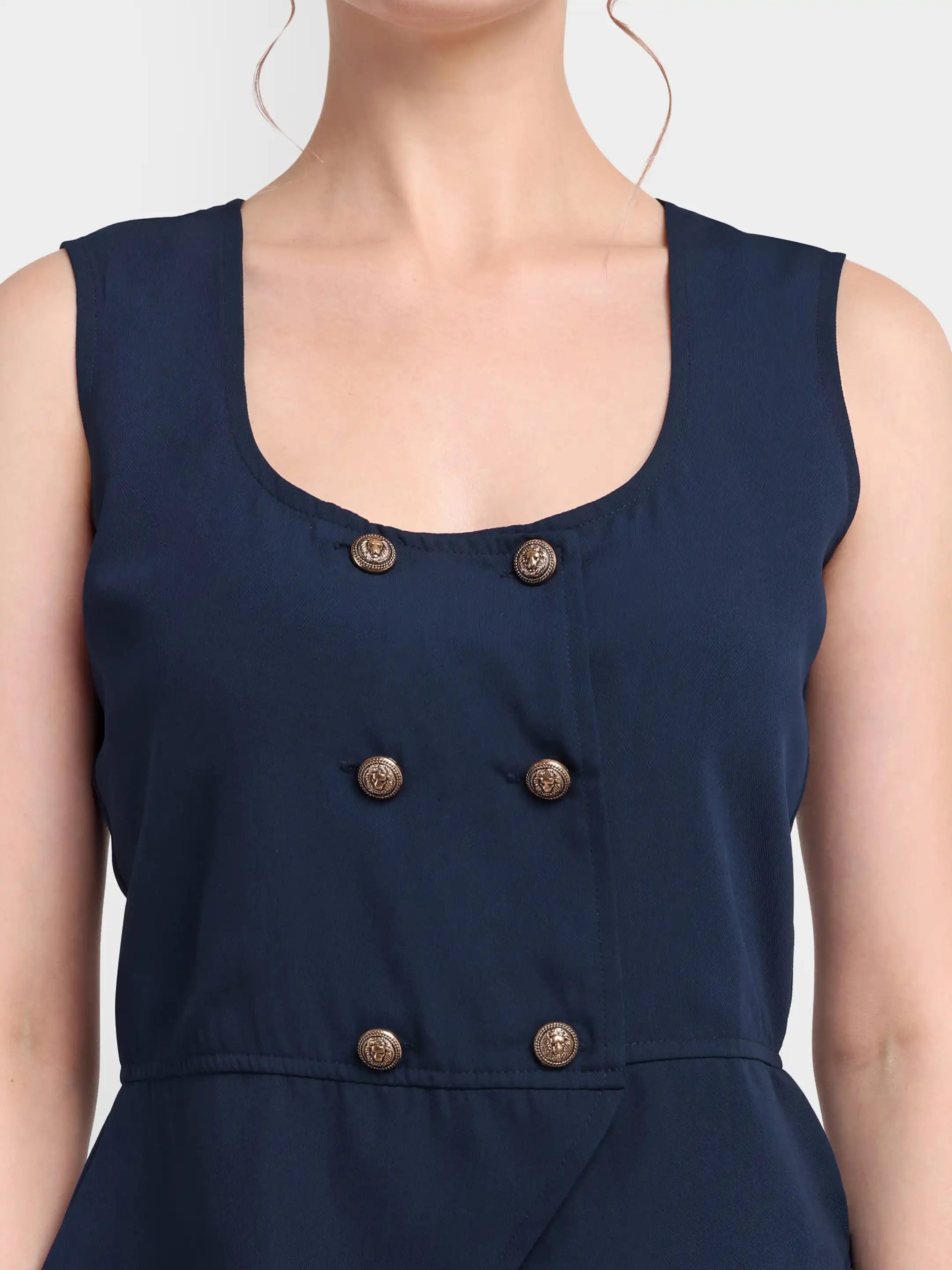 Double-Breasted Co-ord Set - Navy Blue