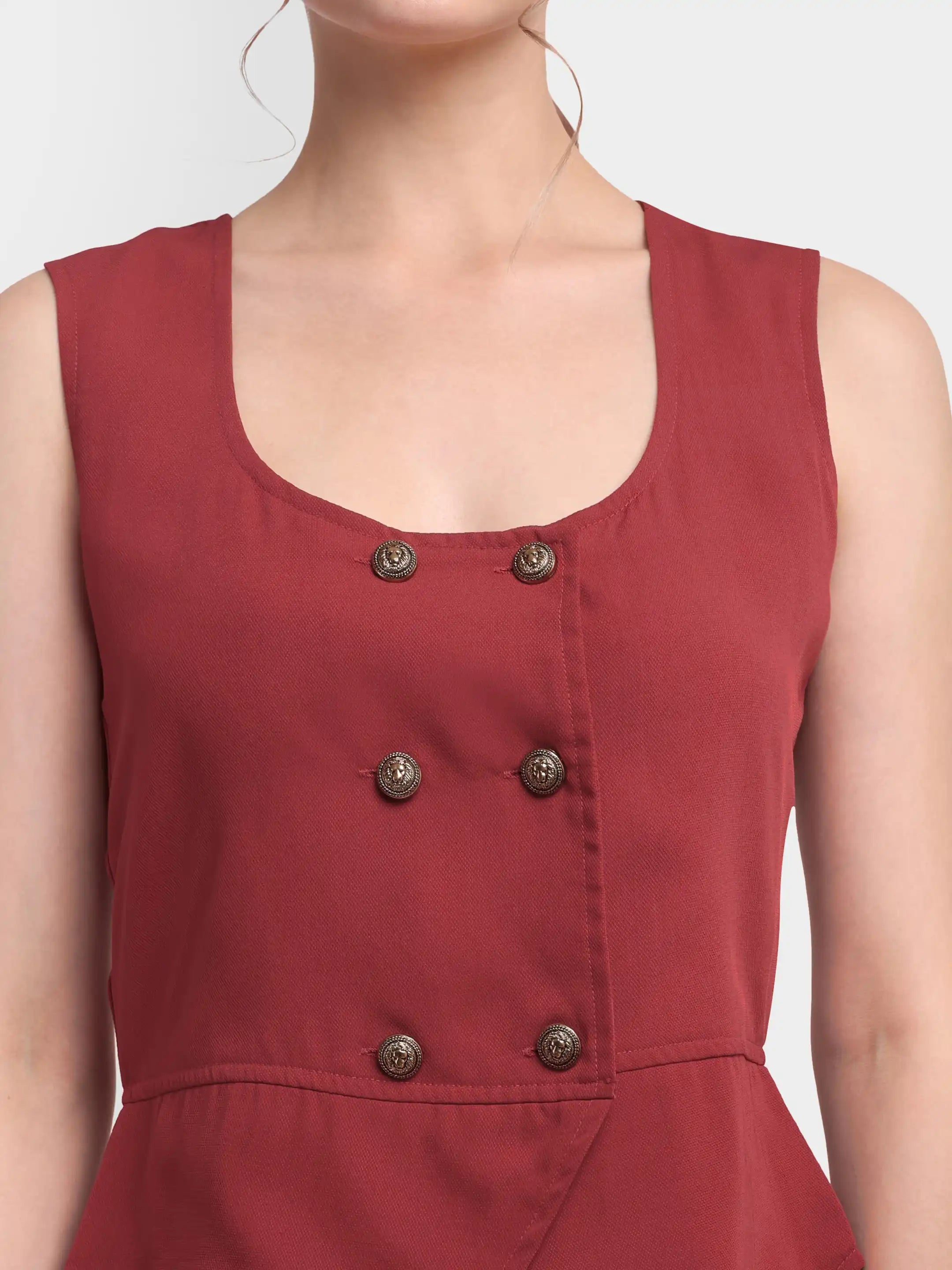Double-Breasted Co-ord Set - Pastel Red