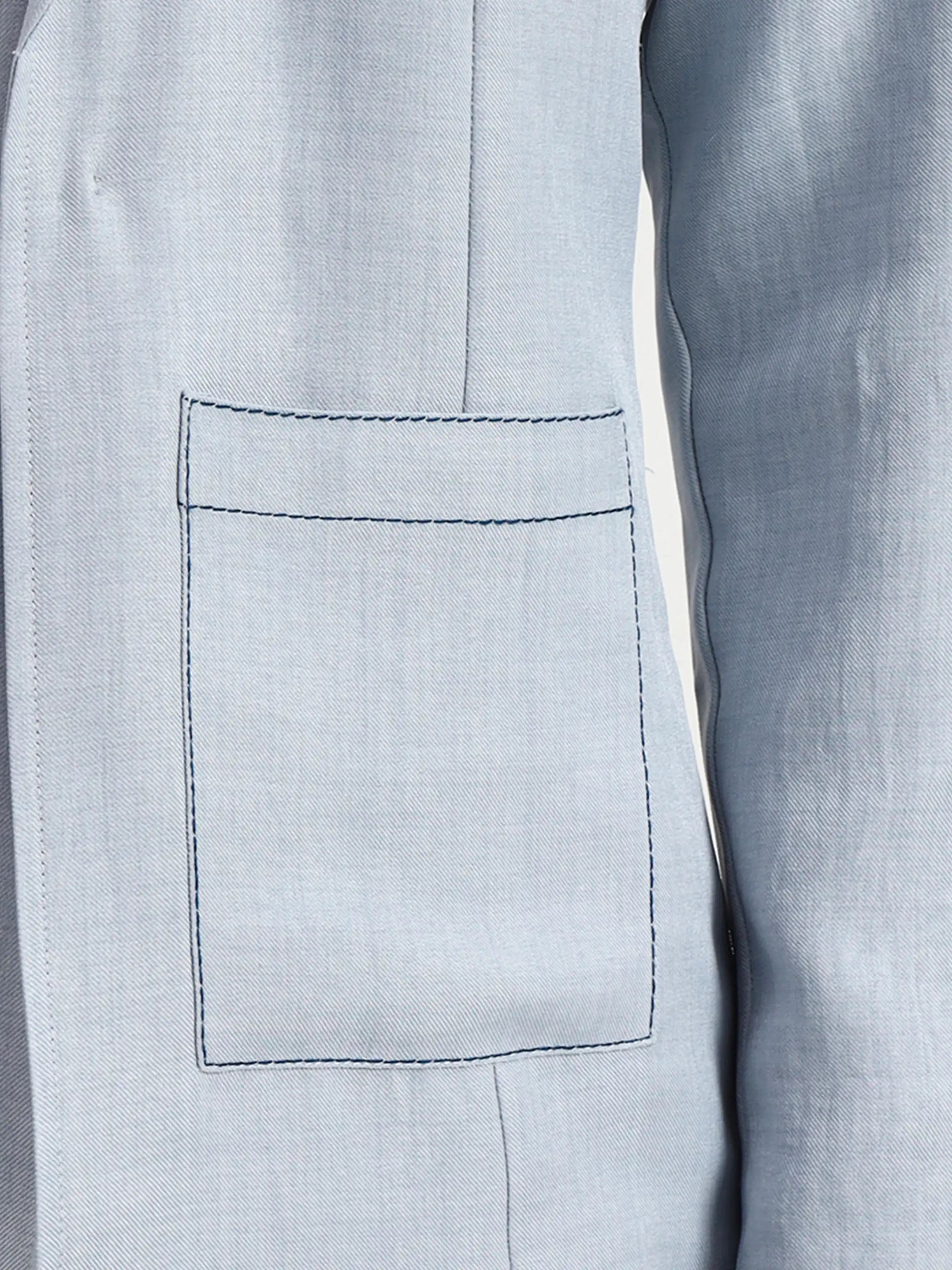 Embroidered Structured Blazer - Cloud Blue