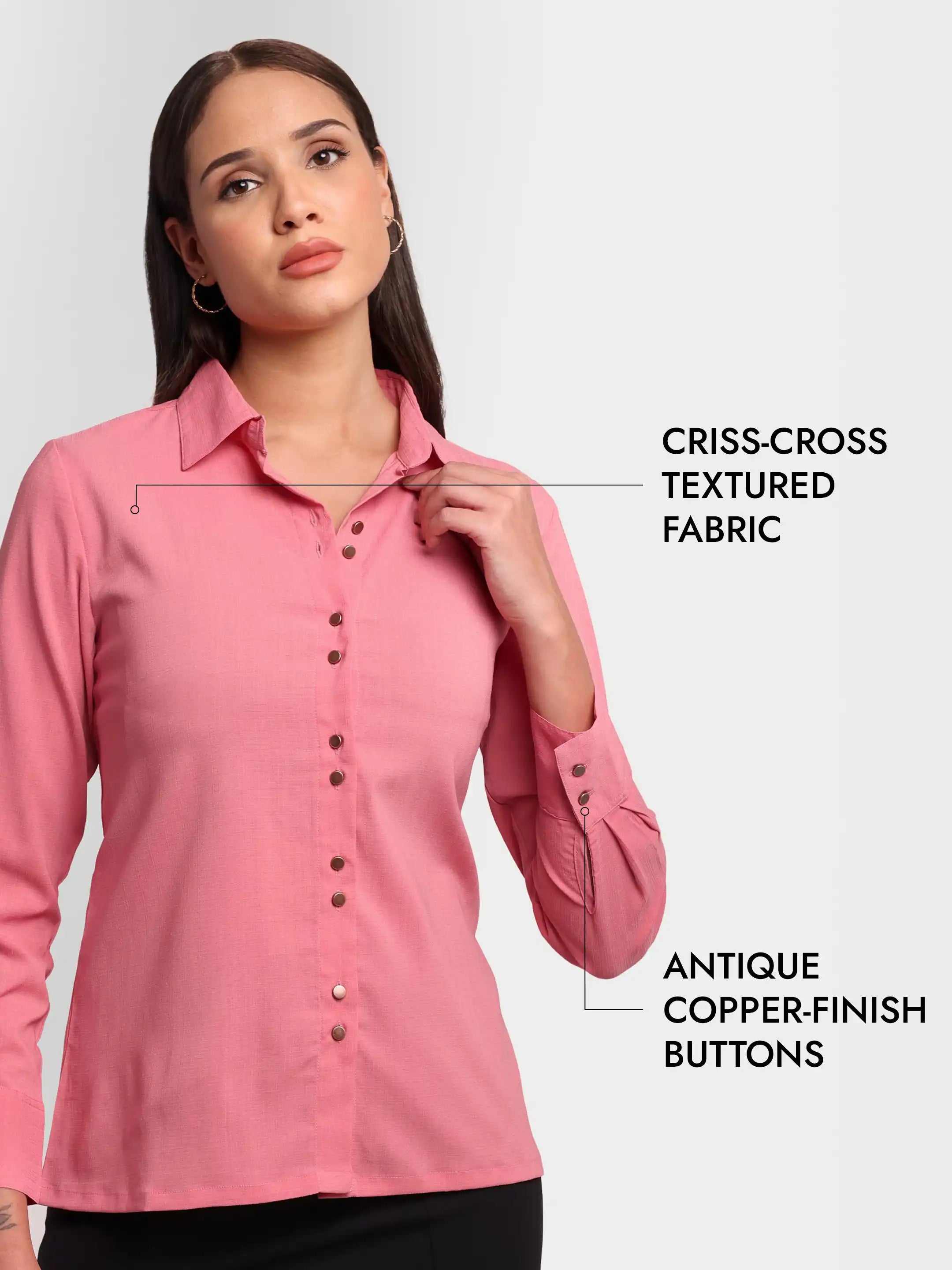 Criss-Cross Suiting Shirt - Pastel Pink