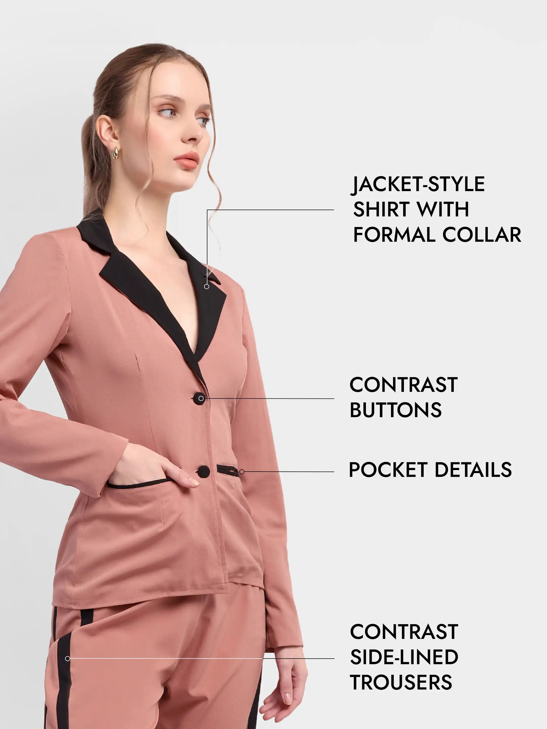 Two Toned Co ord Set Peach