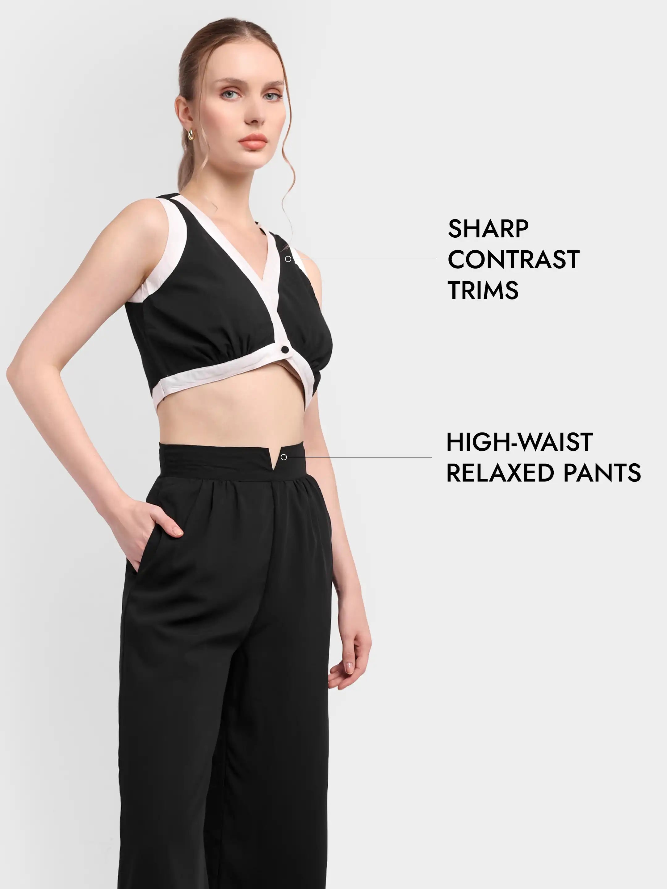 Structured Bralette Co-ord - Black