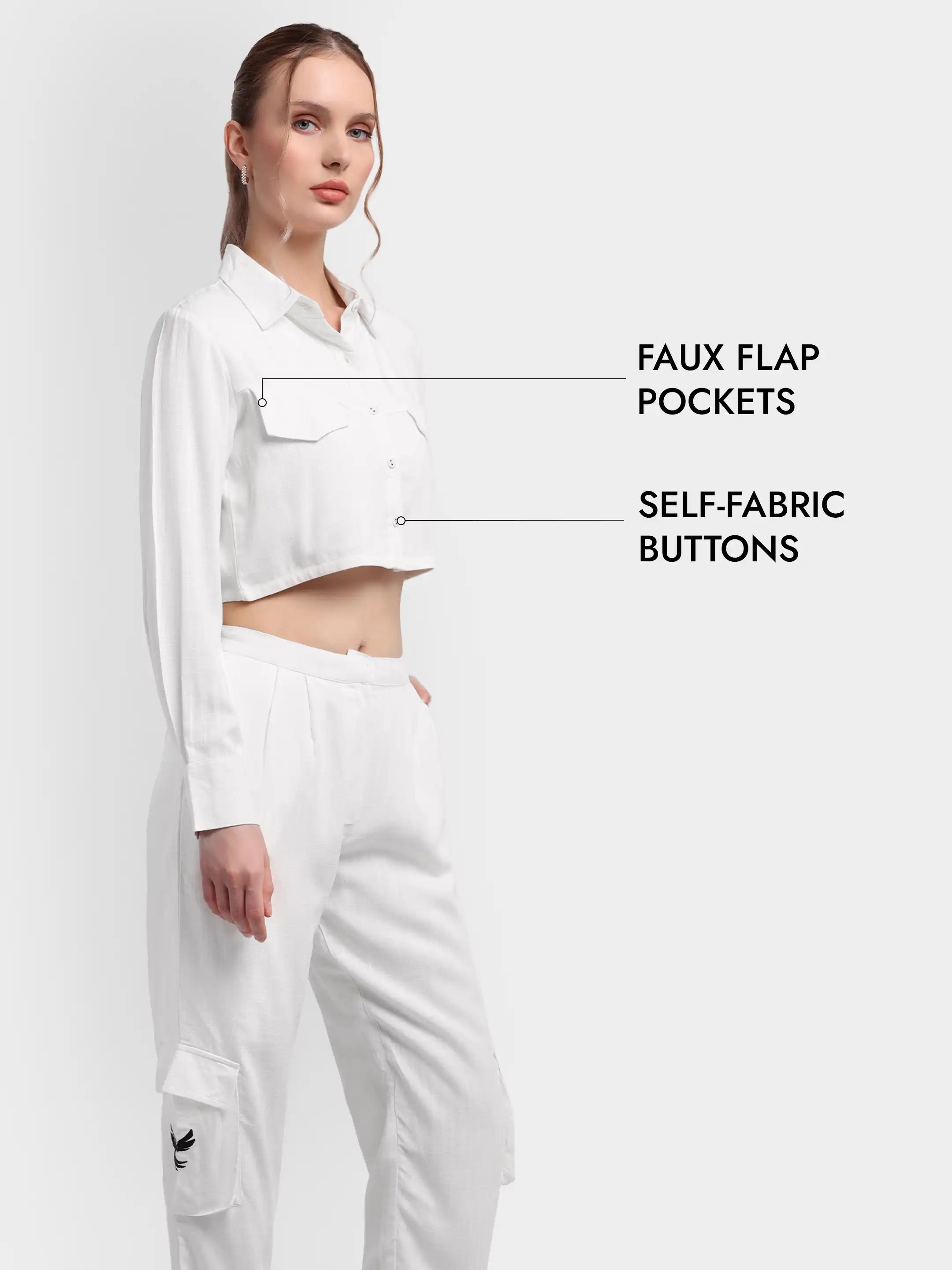 Phoenix Cargo Linen Co-ord - White